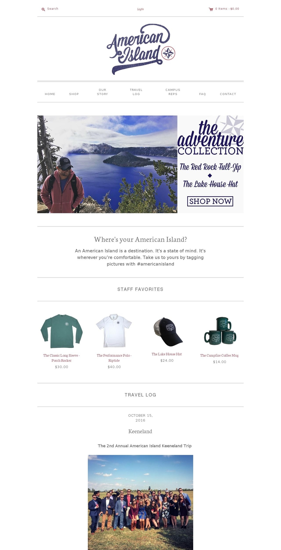 americanisland.com shopify website screenshot