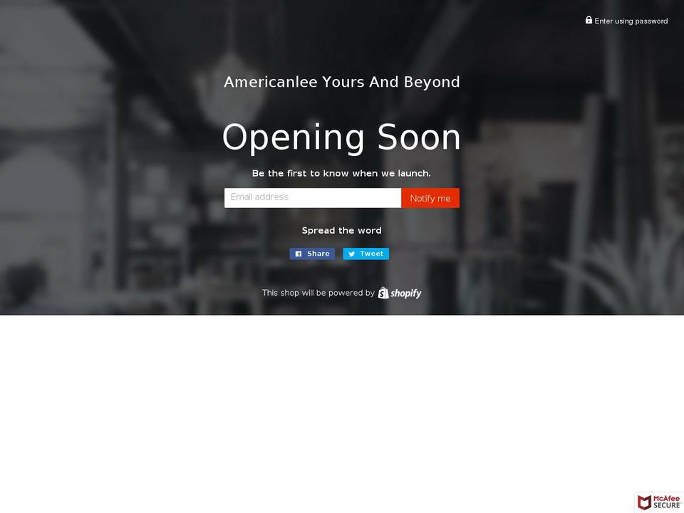 americanleeyoursandbeyond.com — Shopify storefront screenshot