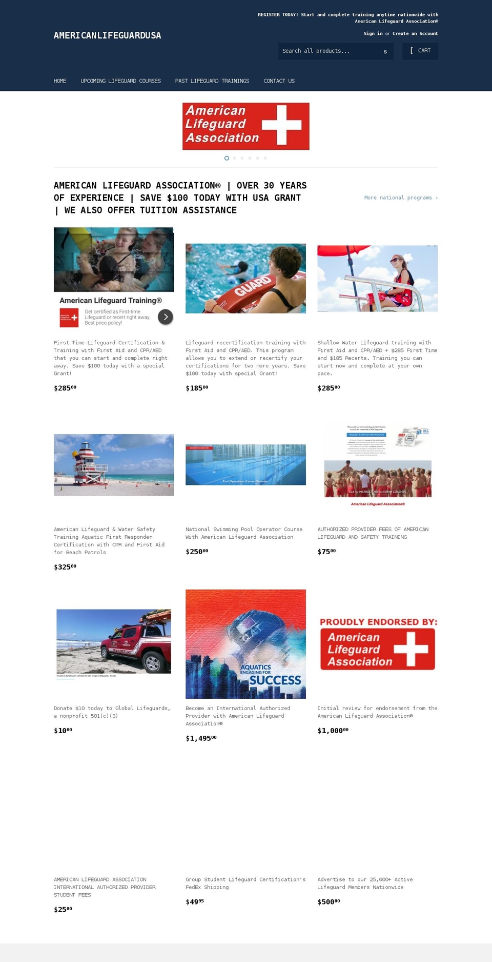 americanlifeguardusa.com shopify website screenshot