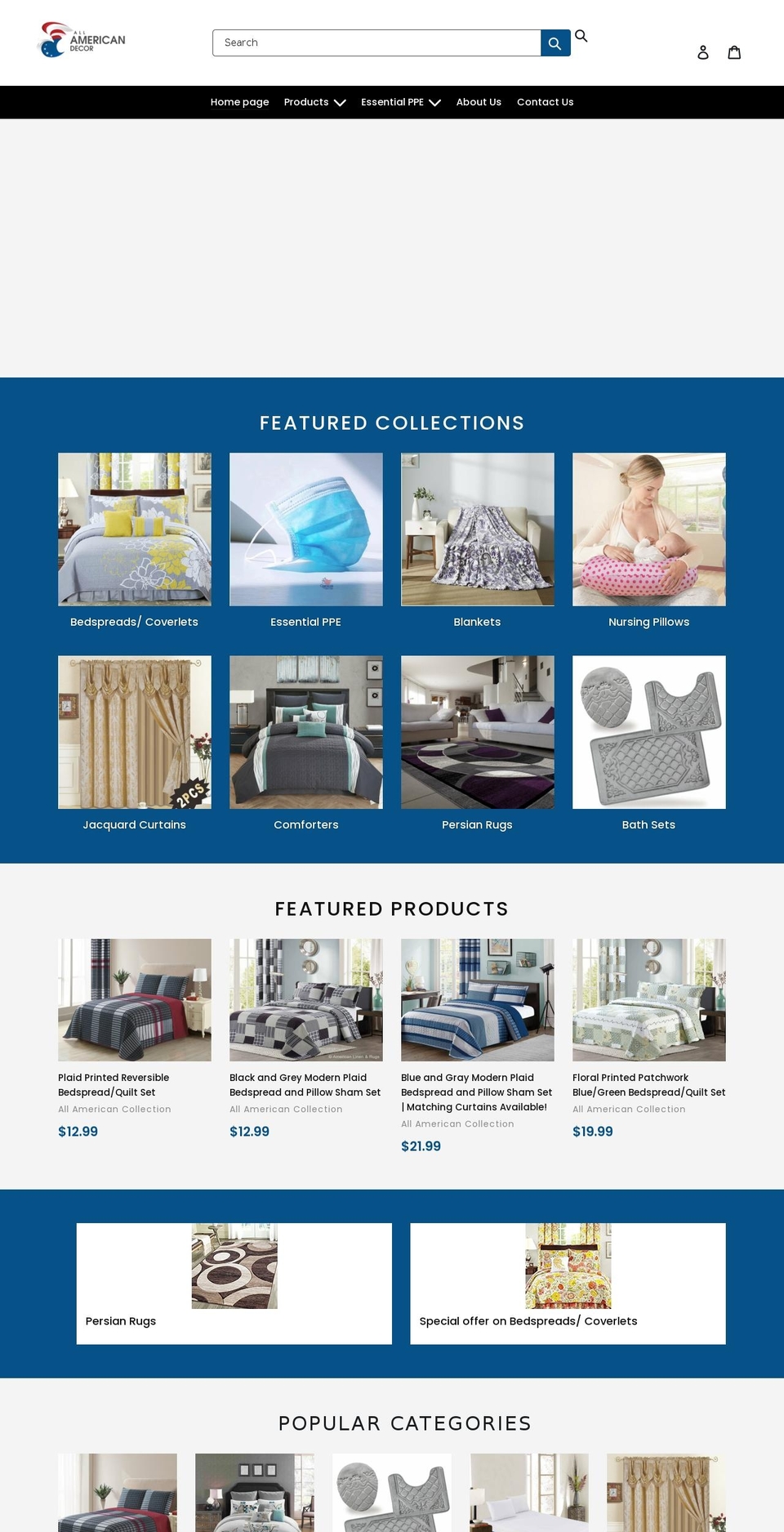 ZAGO-DEV with Installments message Shopify theme site example americanlinenrugs.com