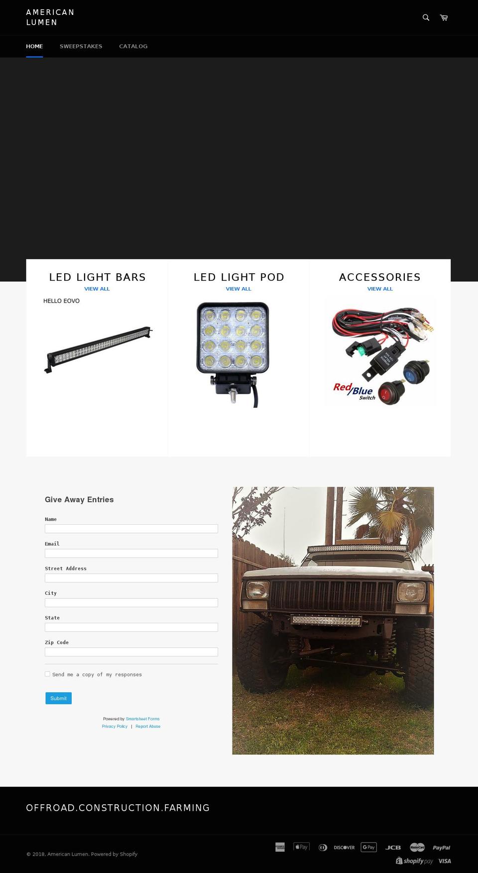 americanlumen.com — Shopify storefront screenshot