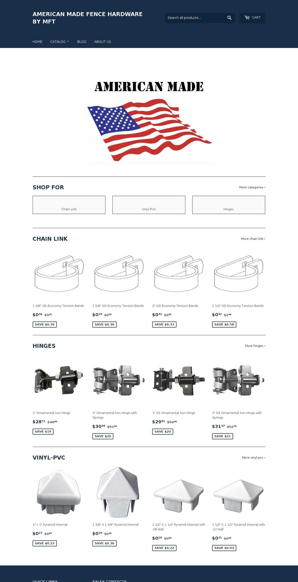 americanmadefencehardware.com — Shopify storefront screenshot