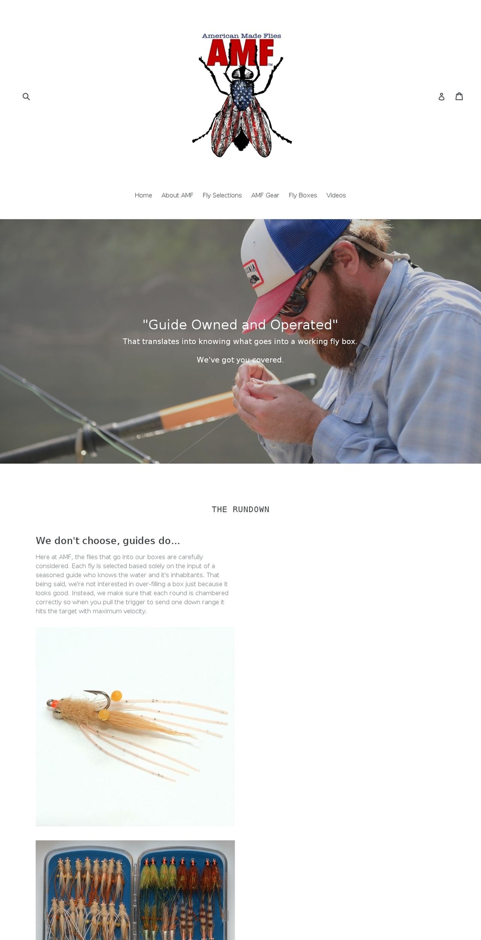 americanmadeflies.com shopify website screenshot