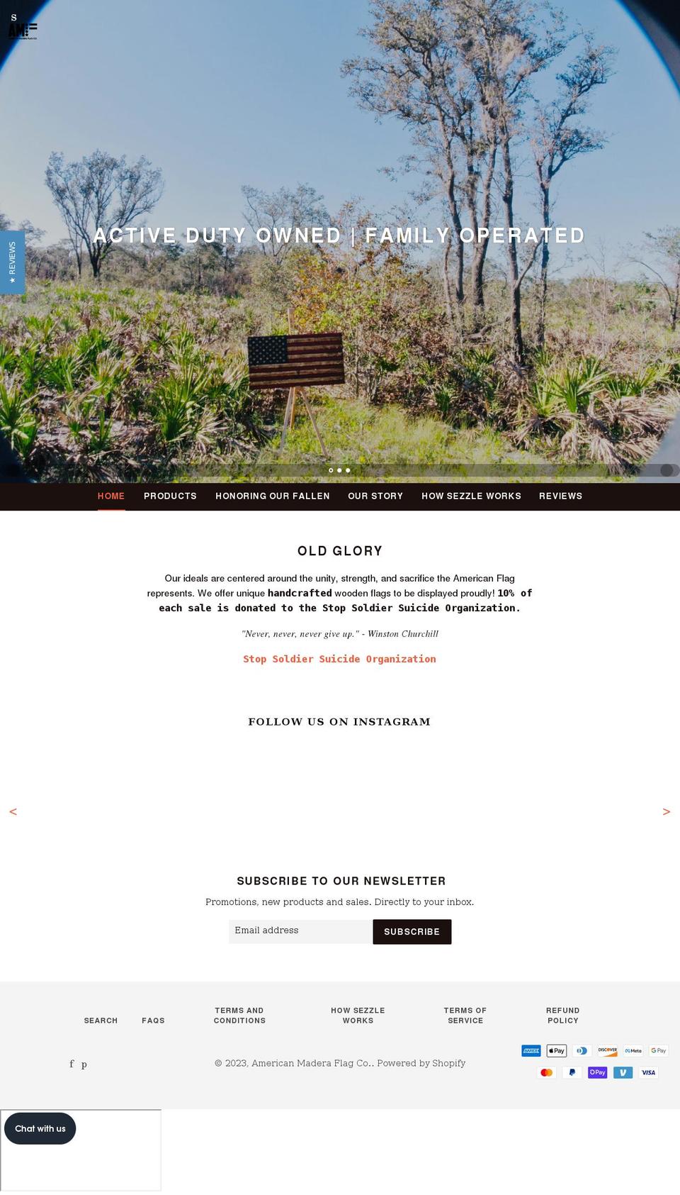 americanmaderaflag.co shopify website screenshot