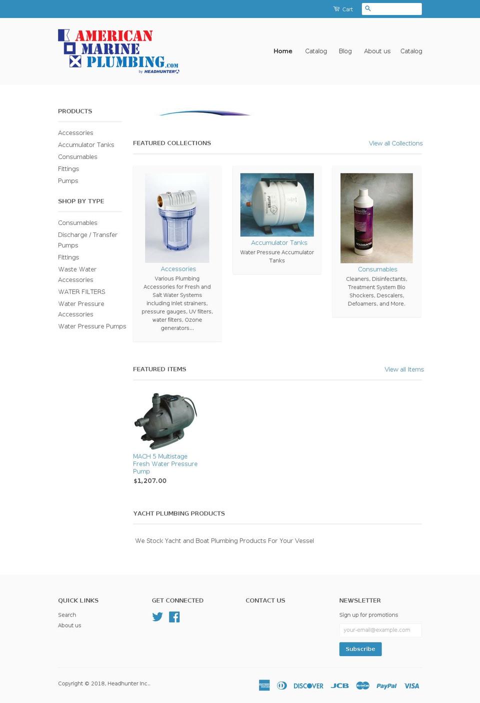 americanmarineplumbing.com — Shopify storefront screenshot