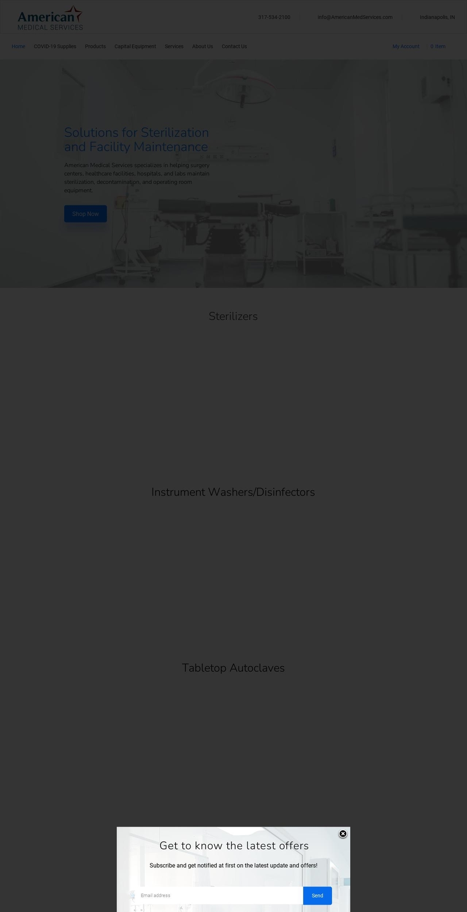 americanmedservices.com shopify website screenshot