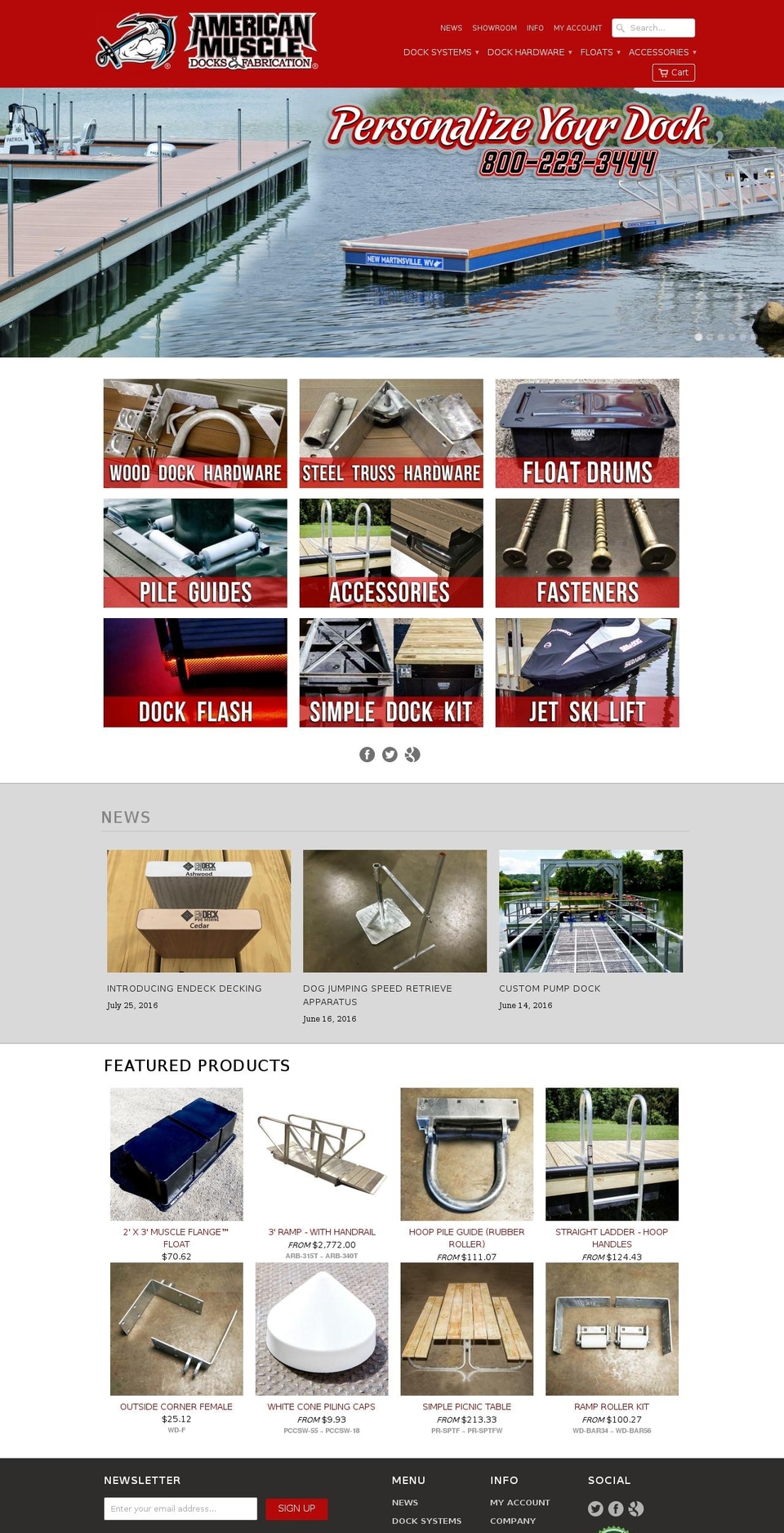 americanmuscledocks.com shopify website screenshot