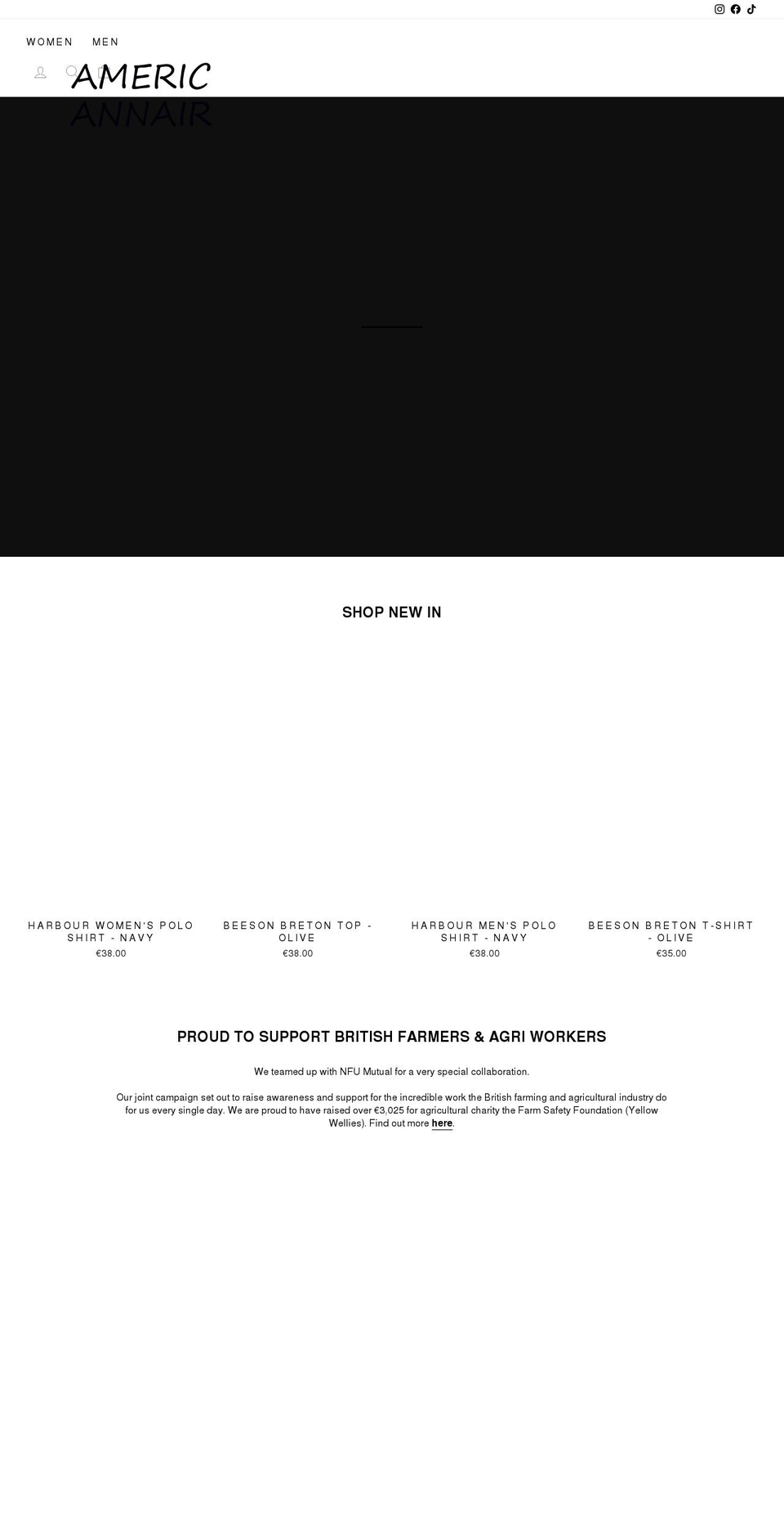 americannair.com shopify website screenshot