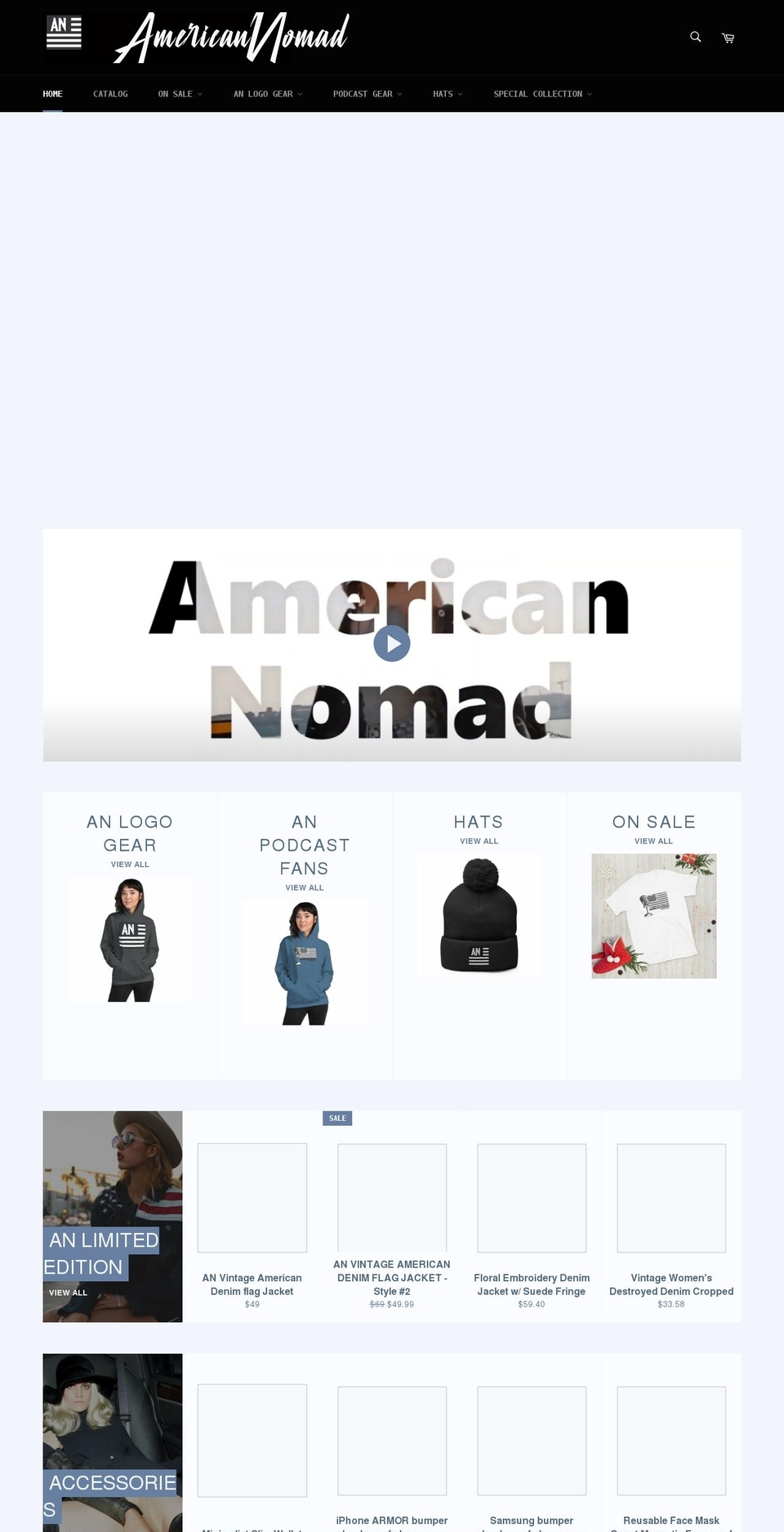 americannomad.shop shopify website screenshot