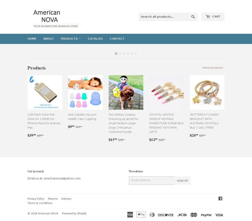 americannova.com — Shopify storefront screenshot