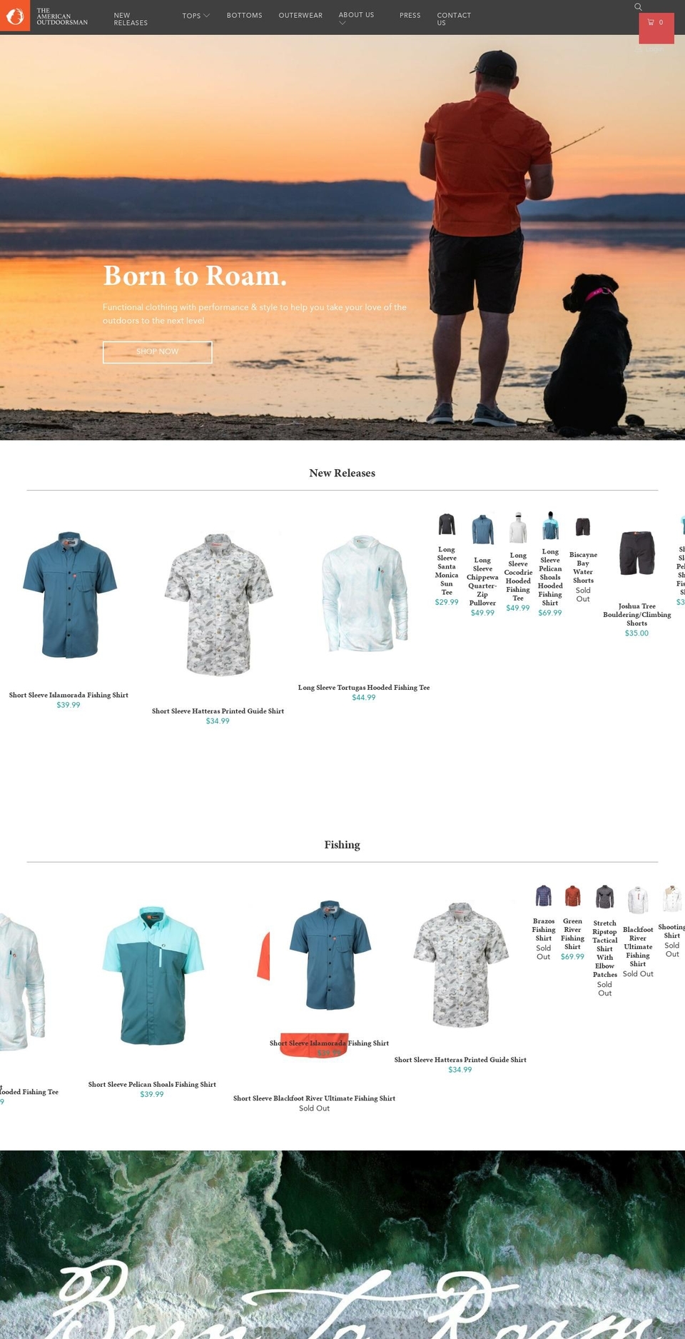 americanoutdoorsmanapparel.com shopify website screenshot