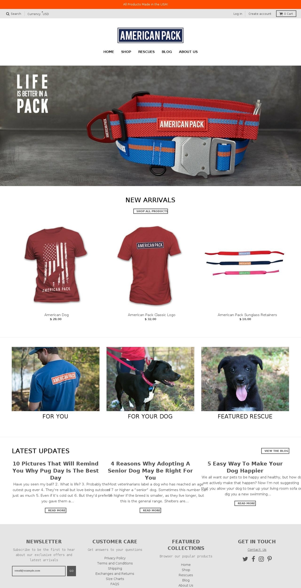 americanpacksupply.com — Shopify storefront screenshot