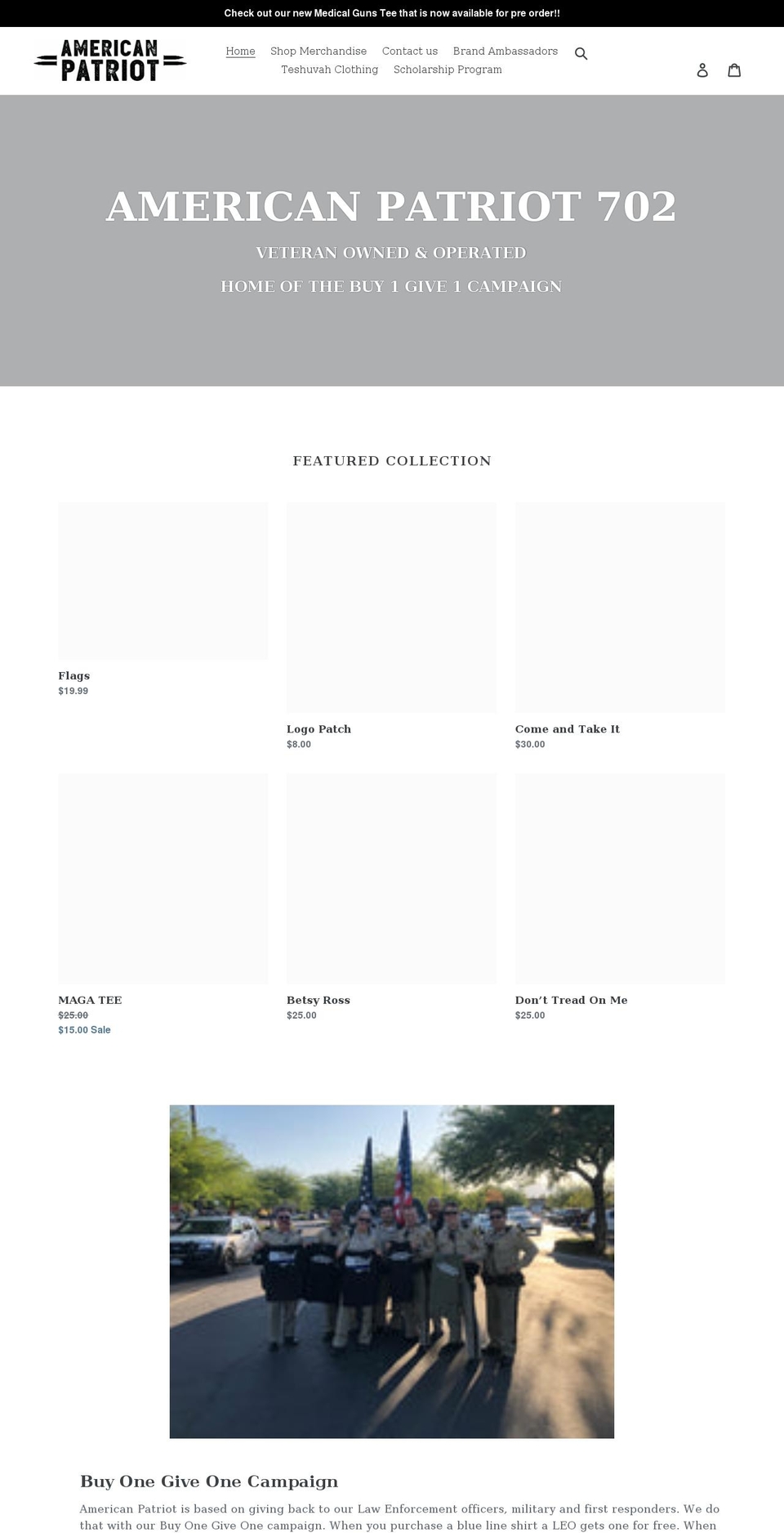 americanpatriot702.com shopify website screenshot