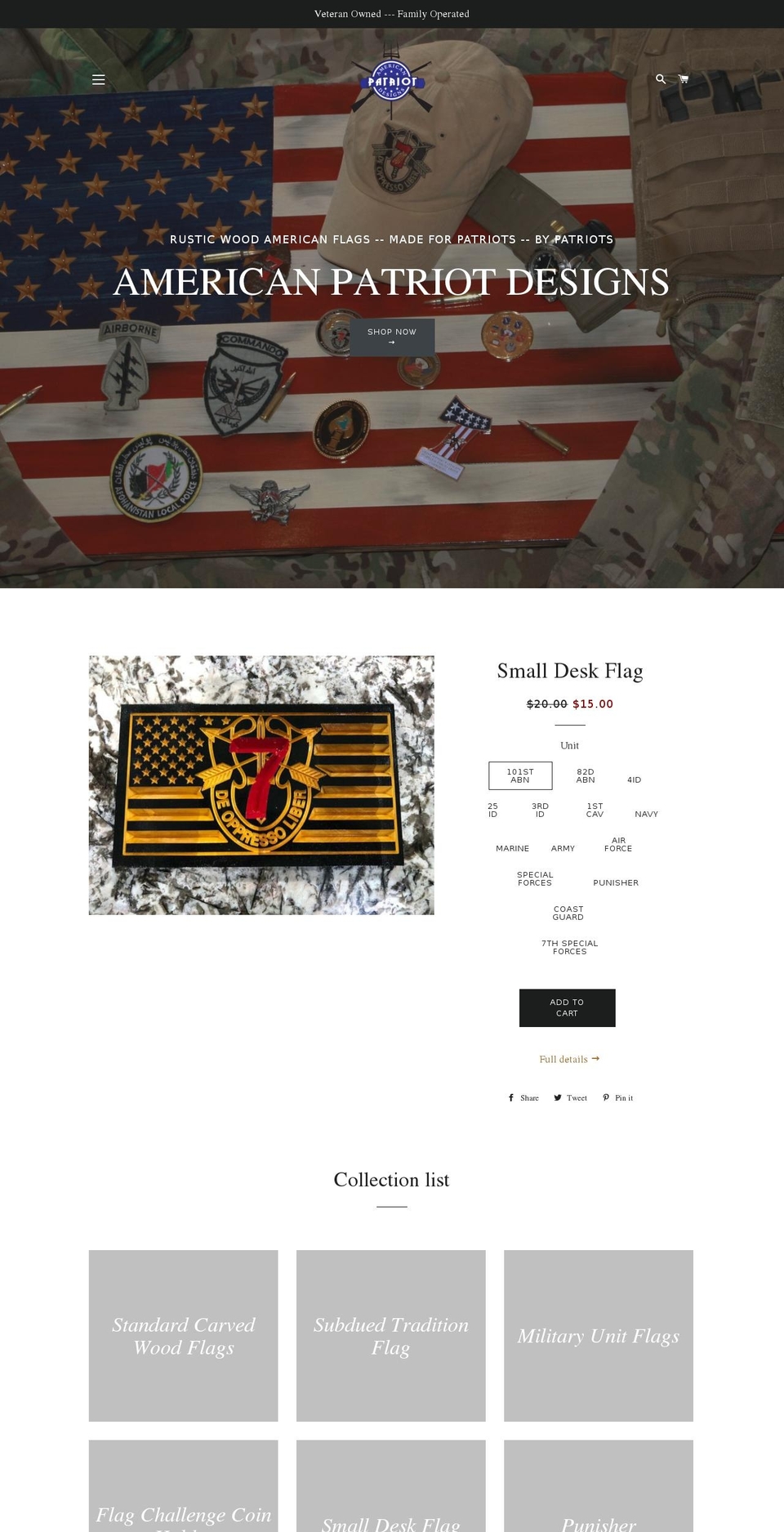 americanpatriotdesigns.com shopify website screenshot