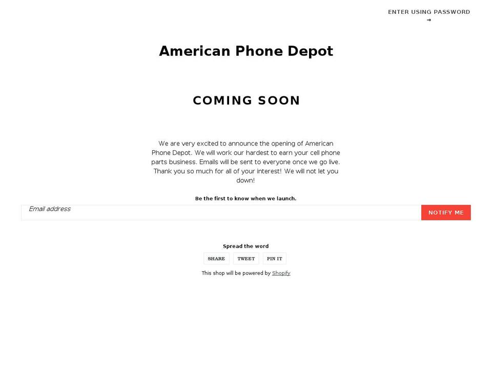 americanphonedepot.com shopify website screenshot