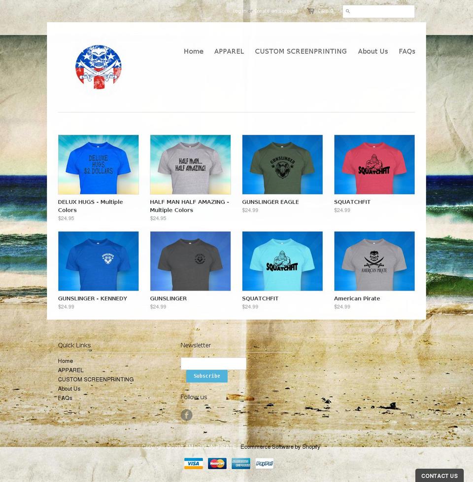 americanpirate.com shopify website screenshot