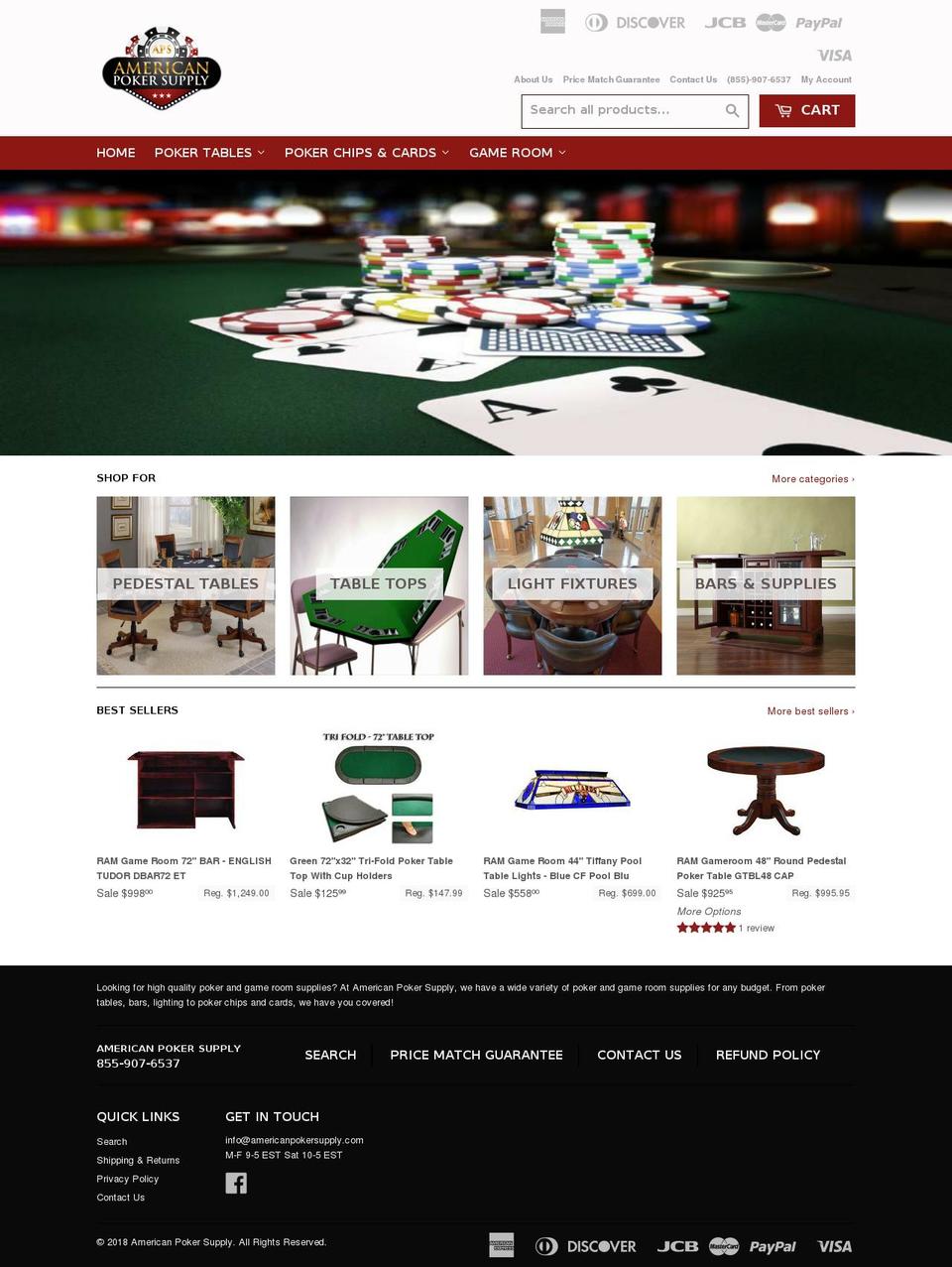 dsl-5-0-1 Shopify theme site example americanpokersupply.com