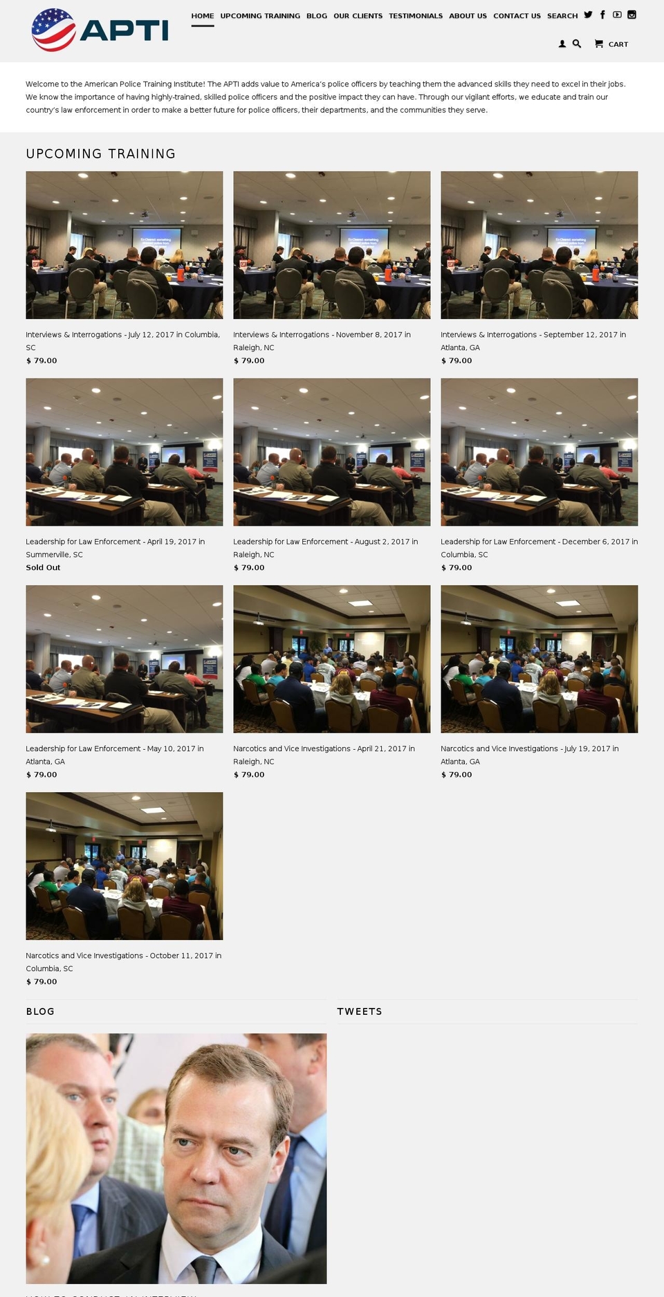 americanpolicetraining.net shopify website screenshot