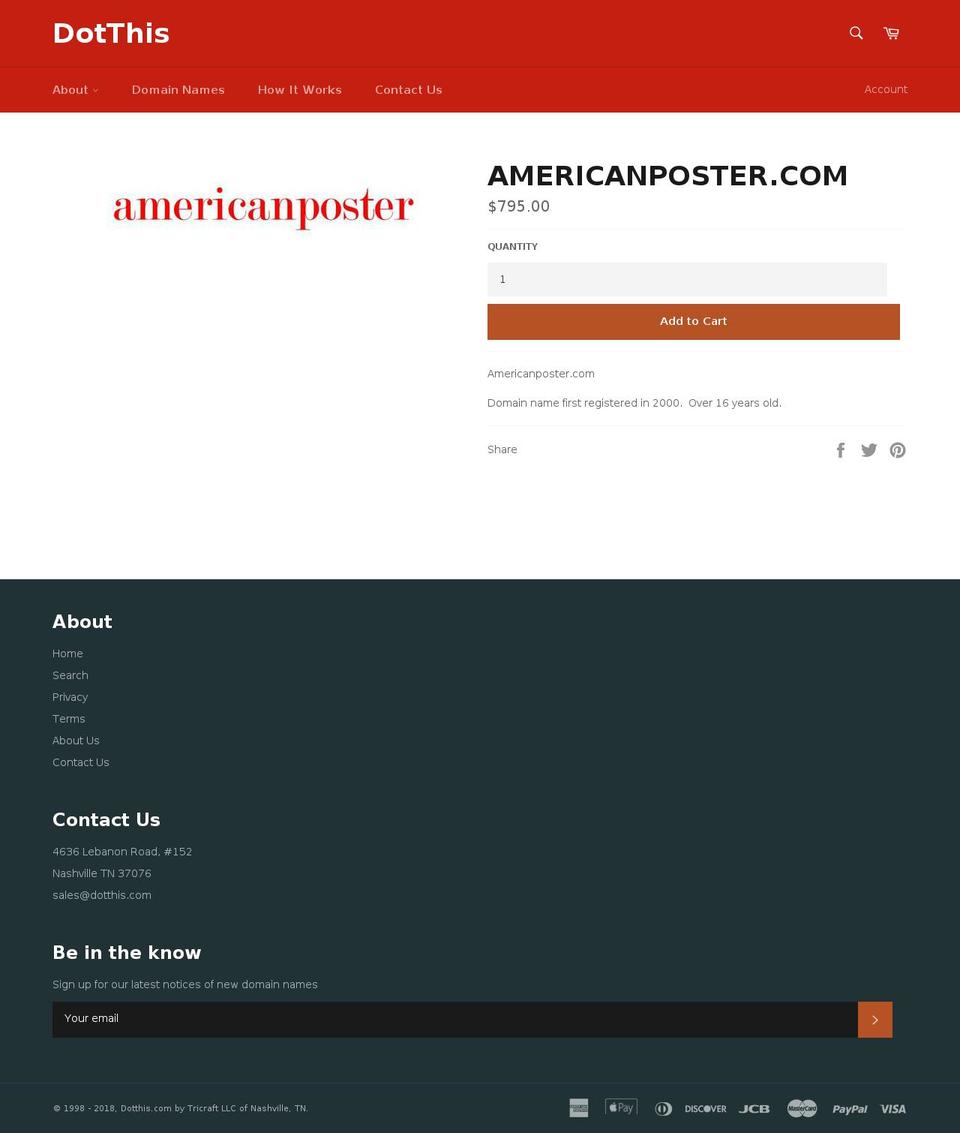 americanposter.com shopify website screenshot