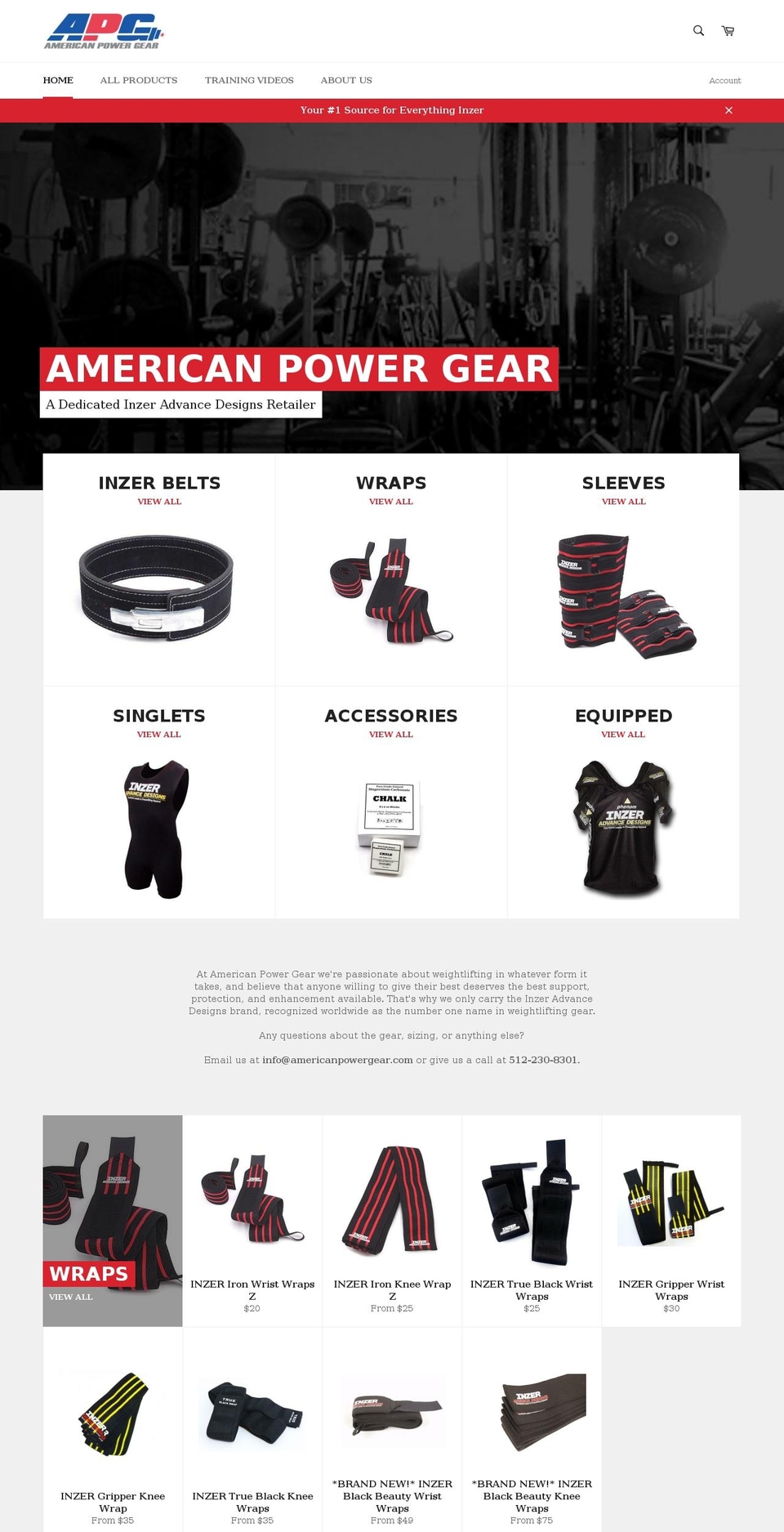 americanpowergear.com shopify website screenshot