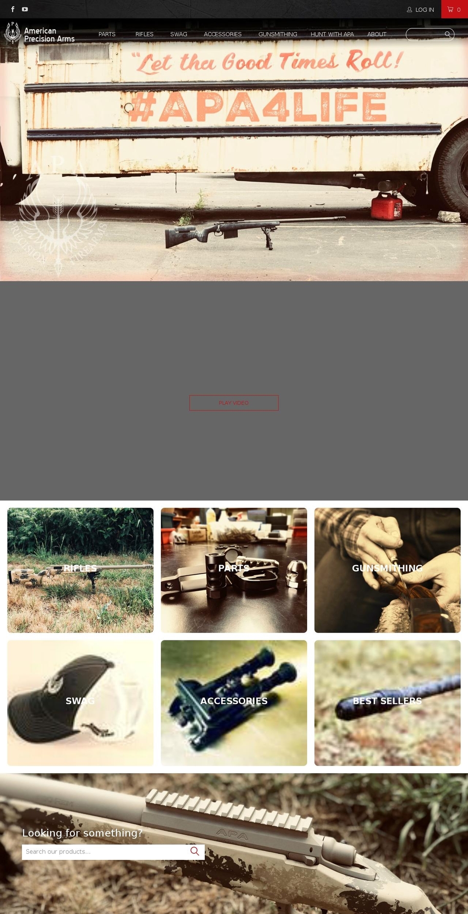 americanprecisionarms.com shopify website screenshot