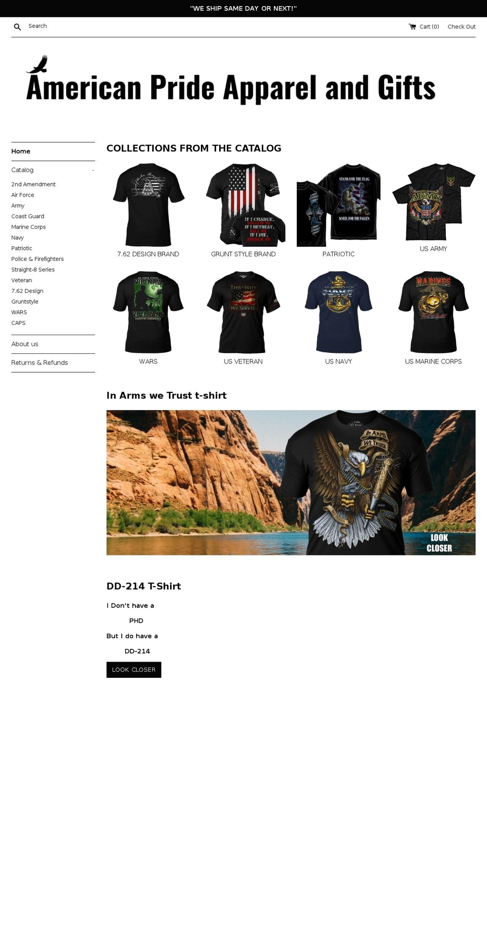 americanprideapparelandgifts.com — Shopify storefront screenshot