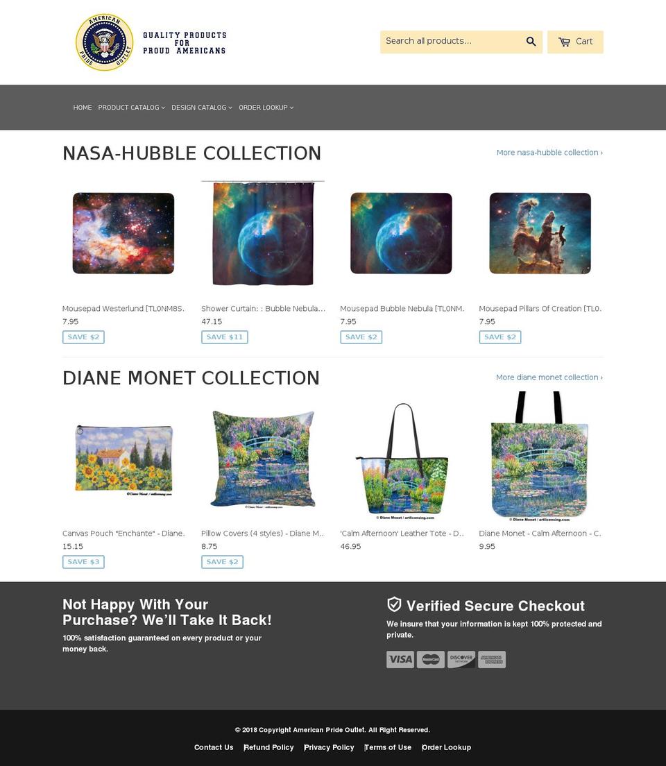 americanprideoutlet.com — Shopify storefront screenshot