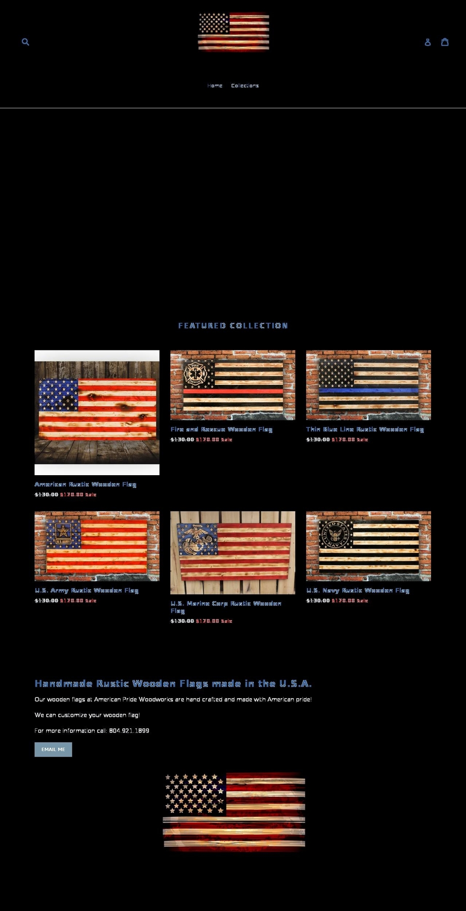americanpridewoodworks.com — Shopify storefront screenshot