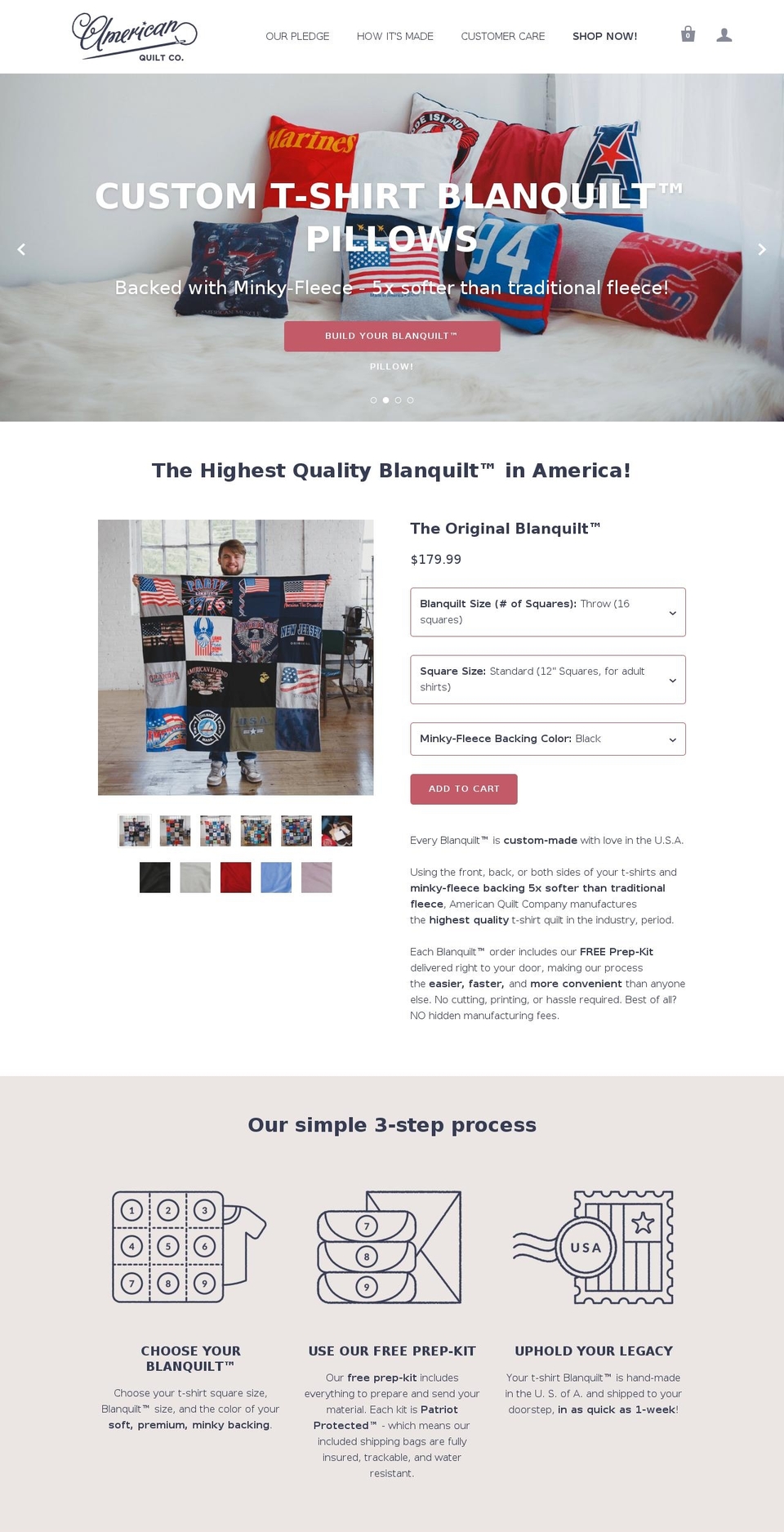 Startup Shopify theme site example americanquilt.co