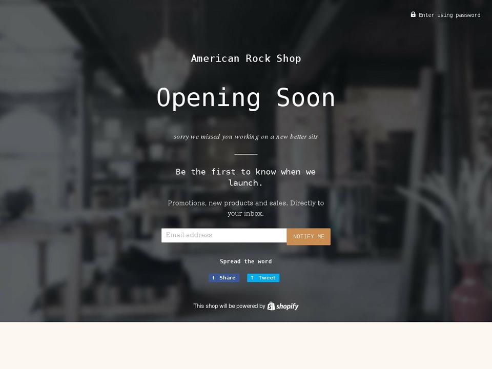 americanrockshop.com shopify website screenshot