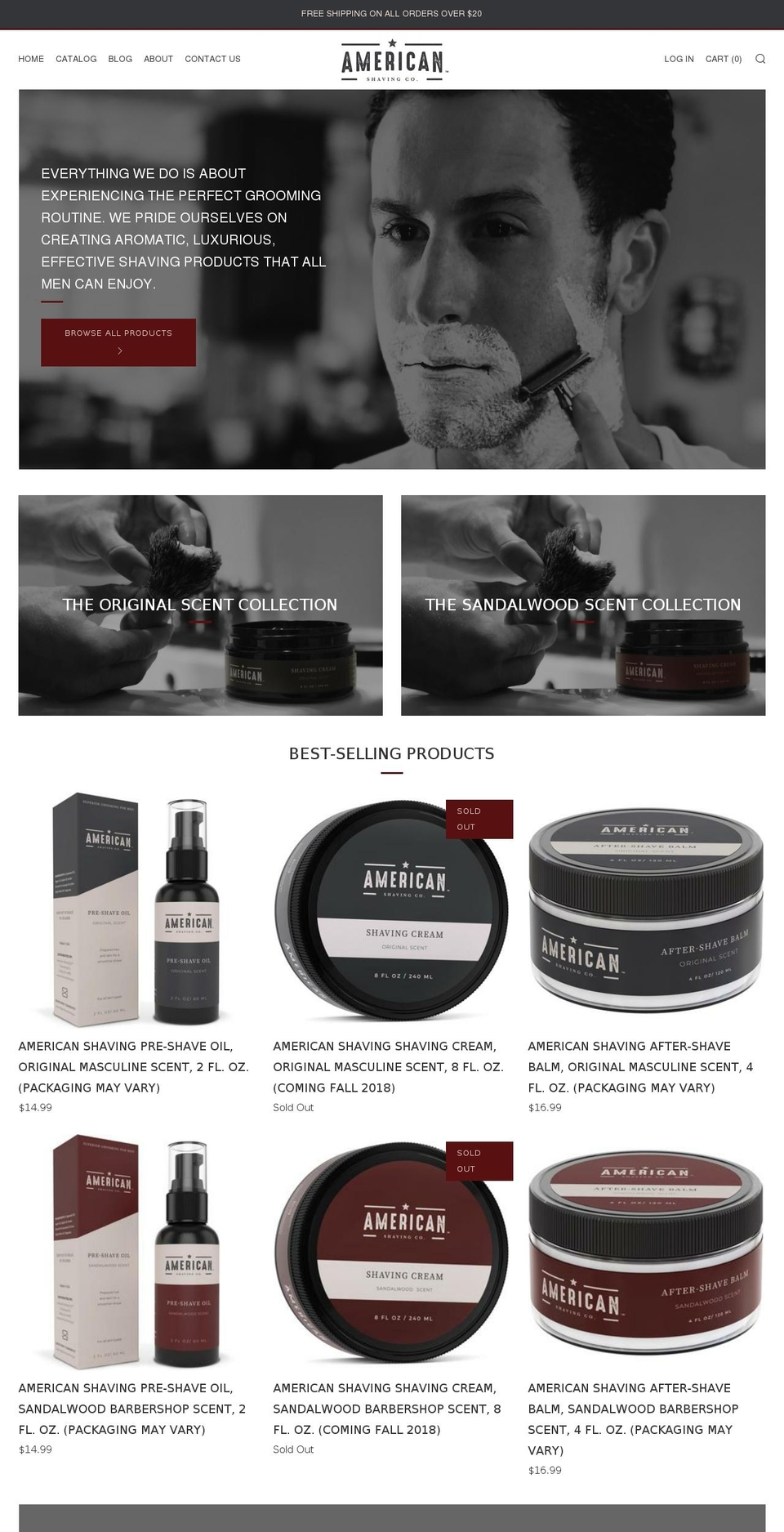 americanshavingco.com — Shopify storefront screenshot