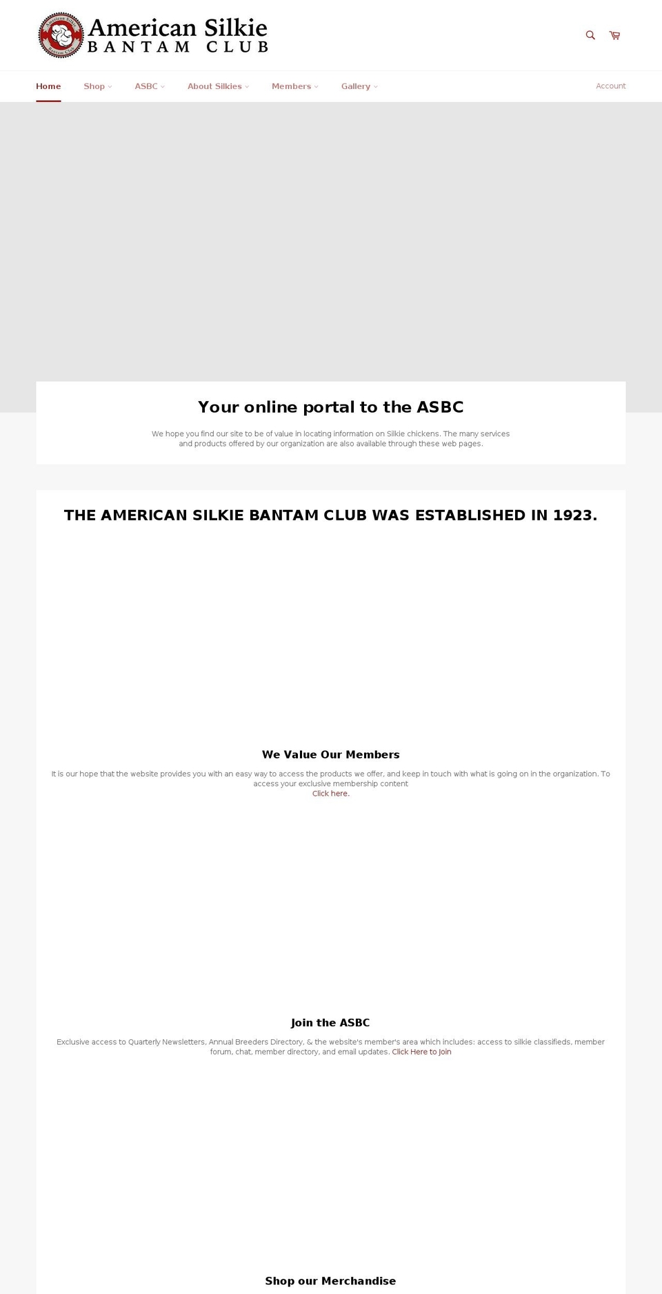 americansilkiebantamclub.org shopify website screenshot