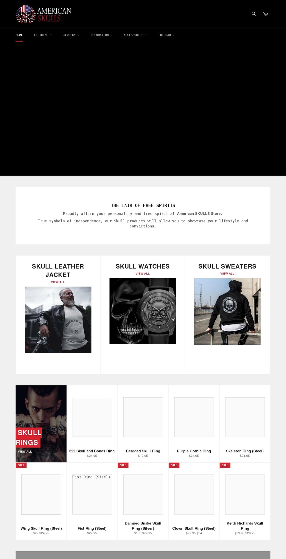 americanskulls.com shopify website screenshot