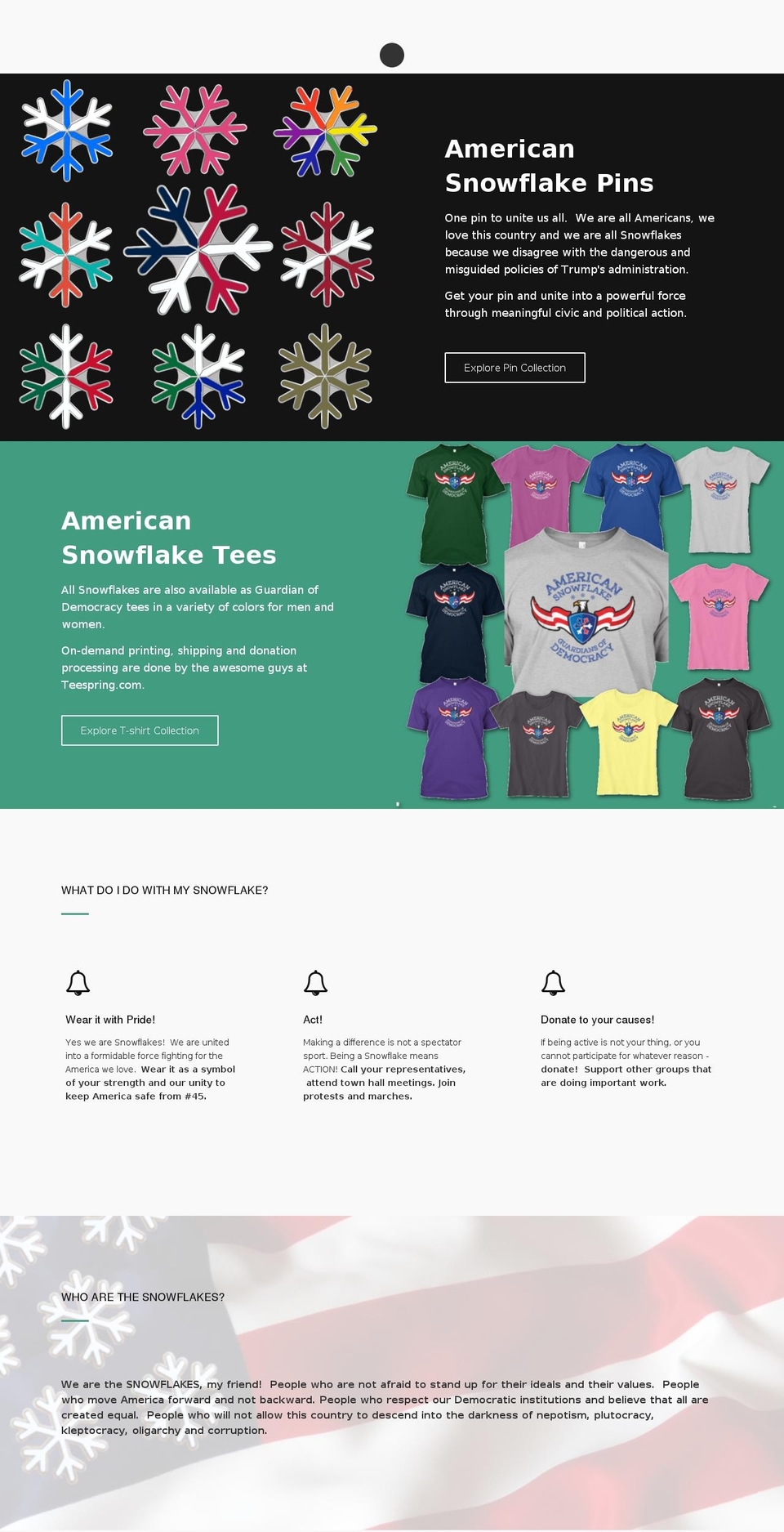 americansnowflake.org shopify website screenshot