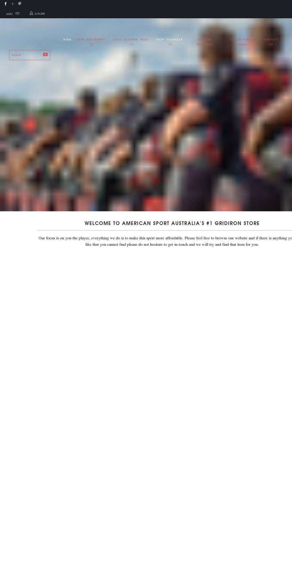 americansport.com.au shopify website screenshot