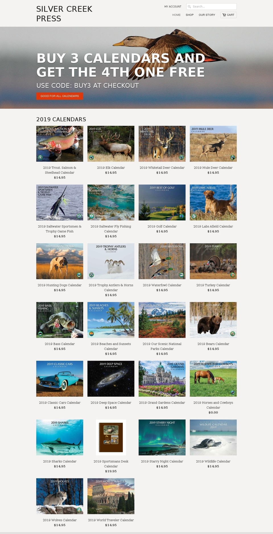 americansportsmencalendars.com — Shopify storefront screenshot