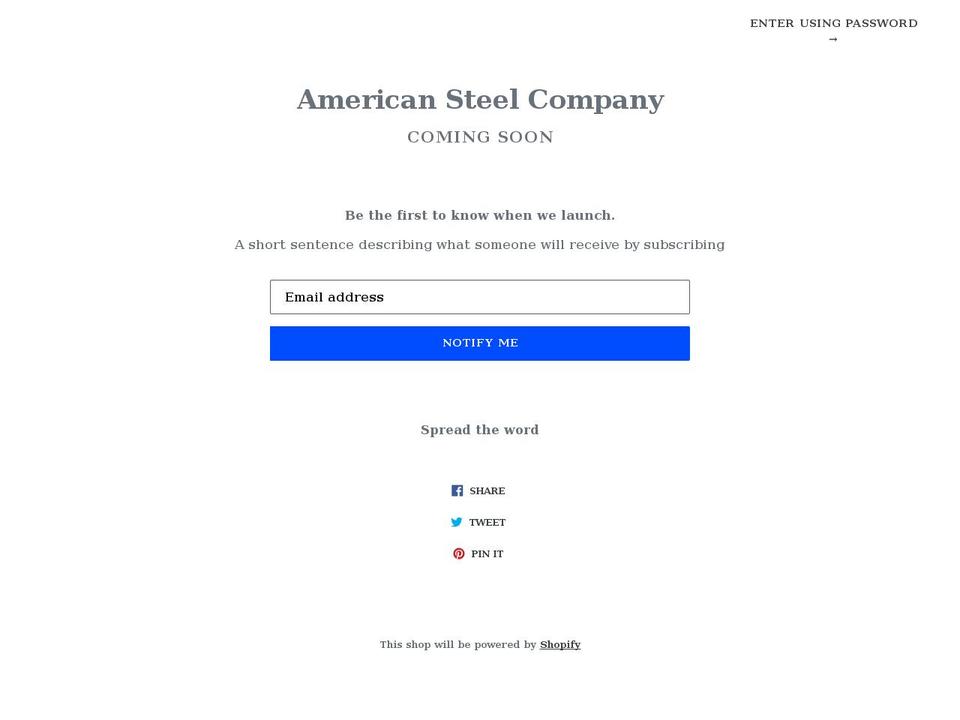 americansteelcompany.com shopify website screenshot