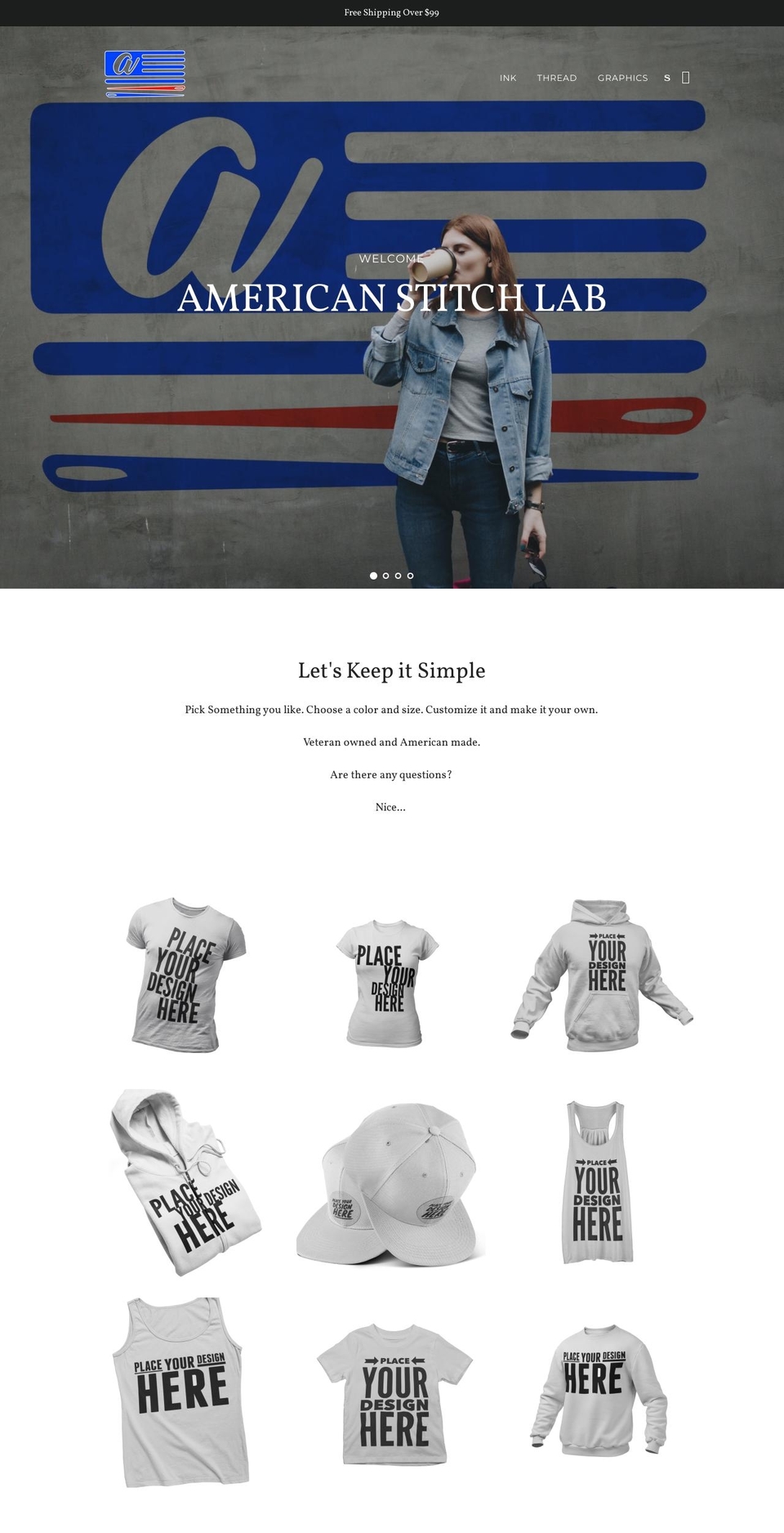 americanstitchlab.com shopify website screenshot