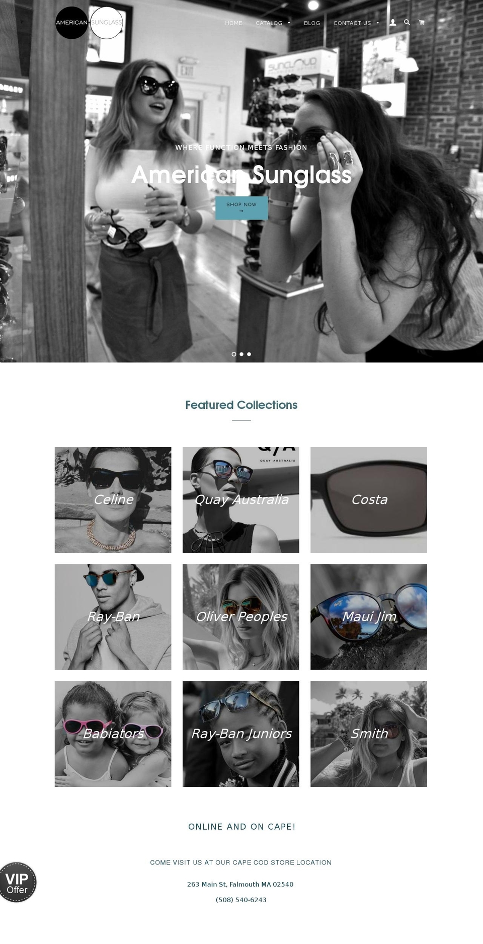 americansunglass.com shopify website screenshot
