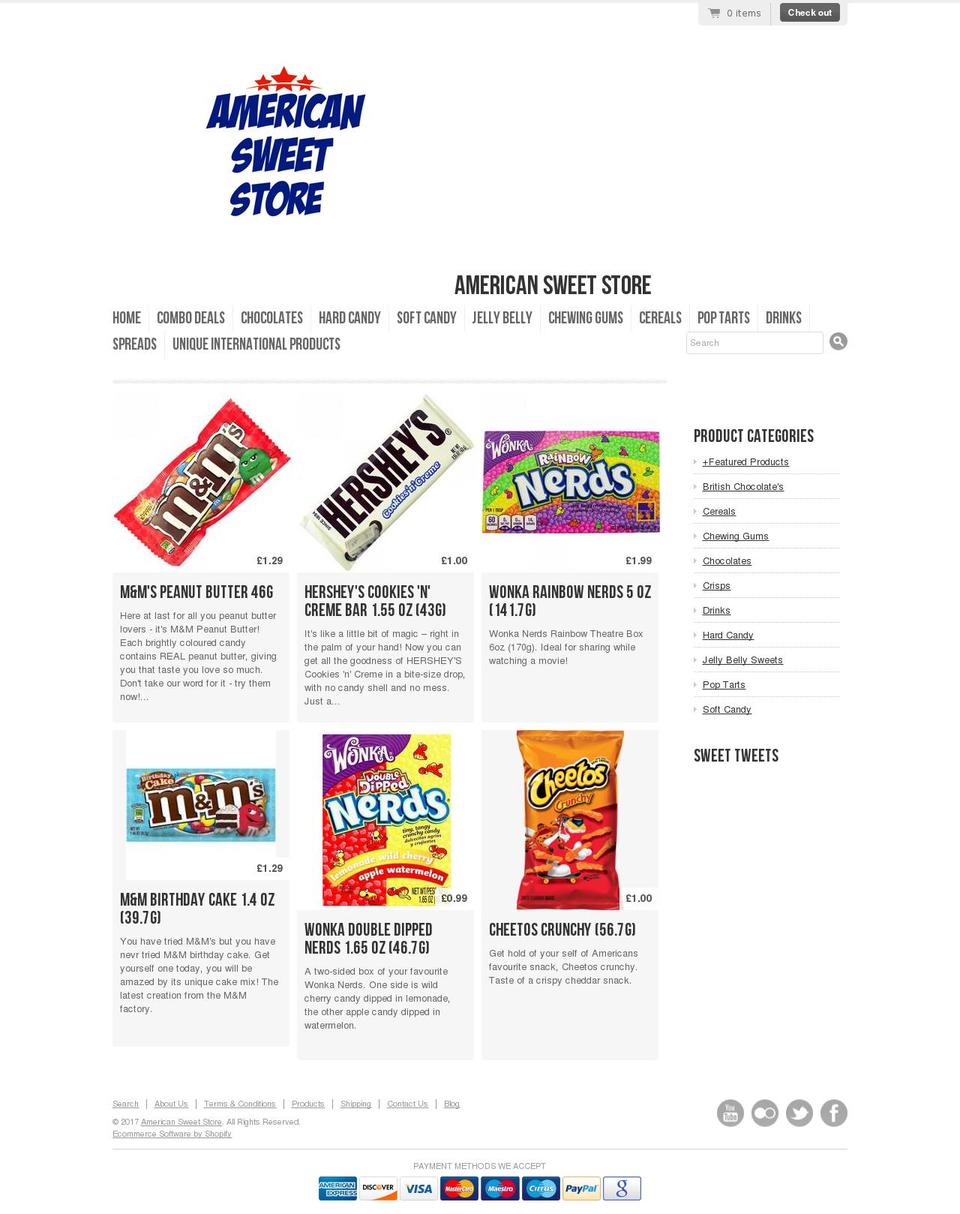 americansweetstore.co shopify website screenshot