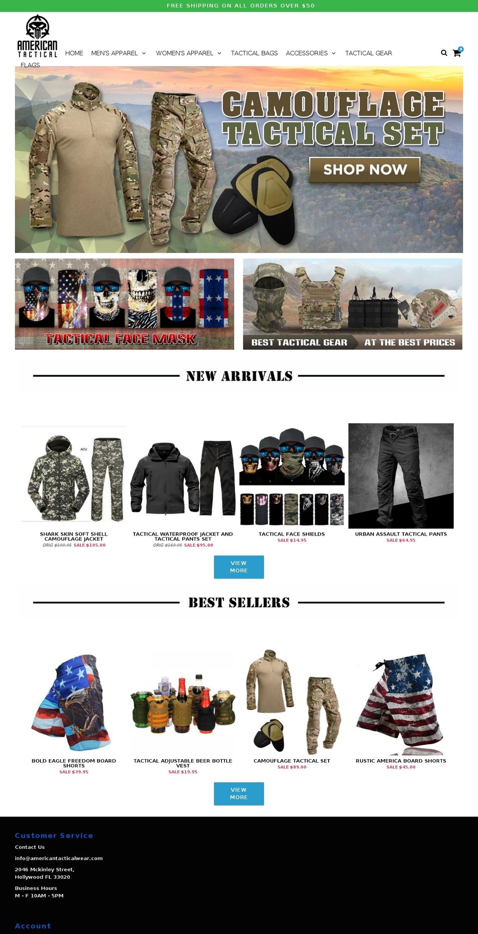 ThinBlueLineApperal Shopify theme site example americantacticalwear.com