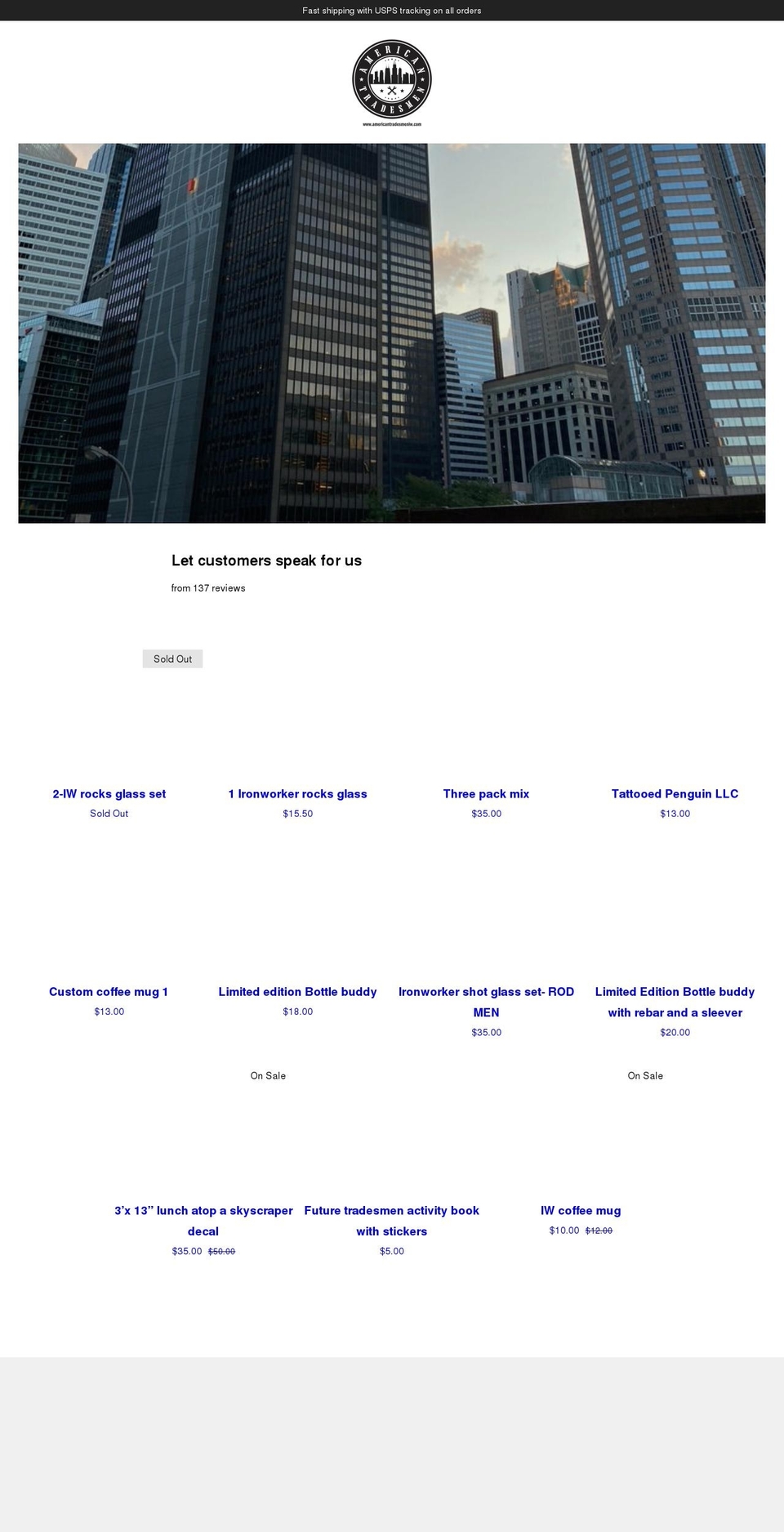 americantradesmeniw.com shopify website screenshot