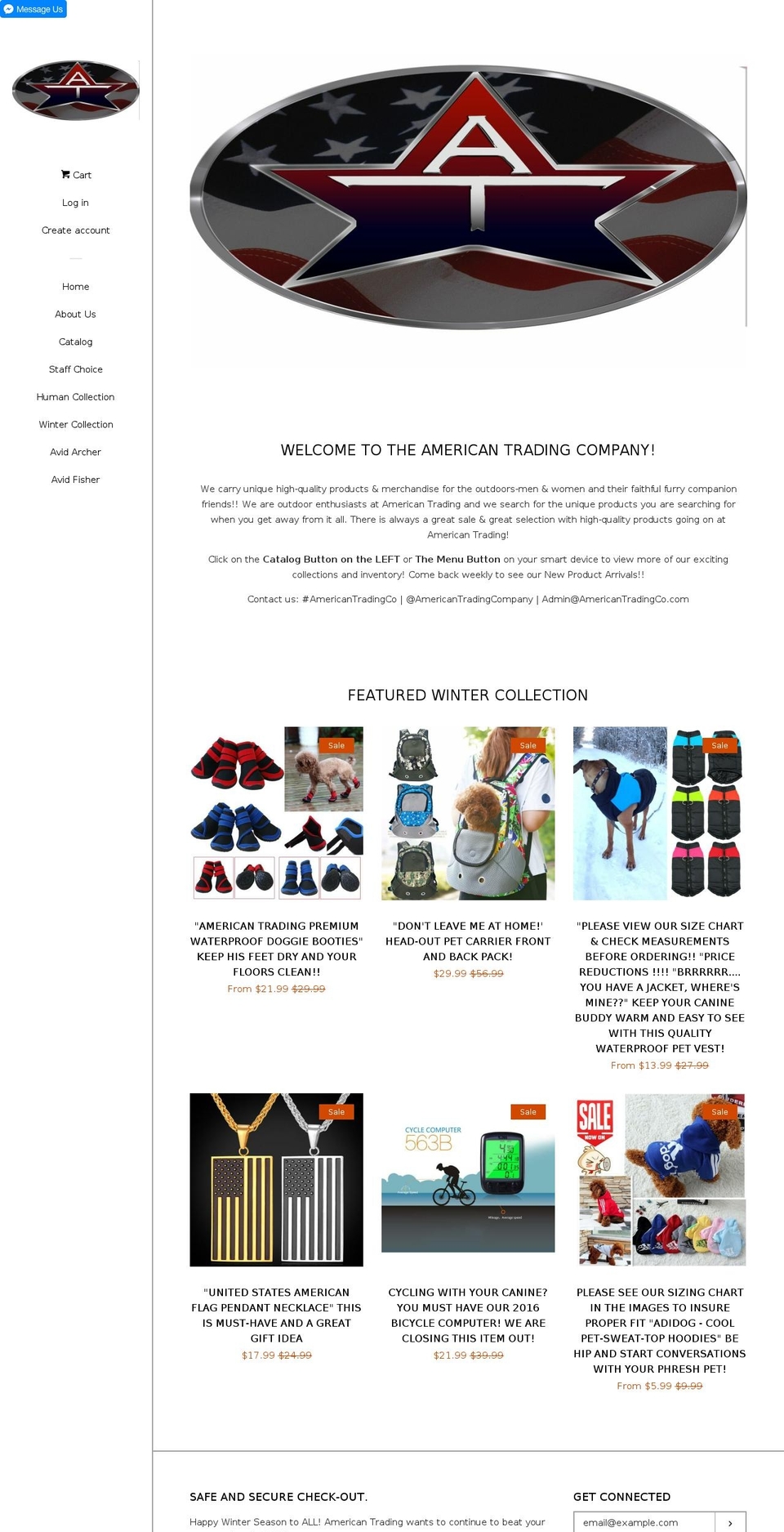 americantradingco.com shopify website screenshot