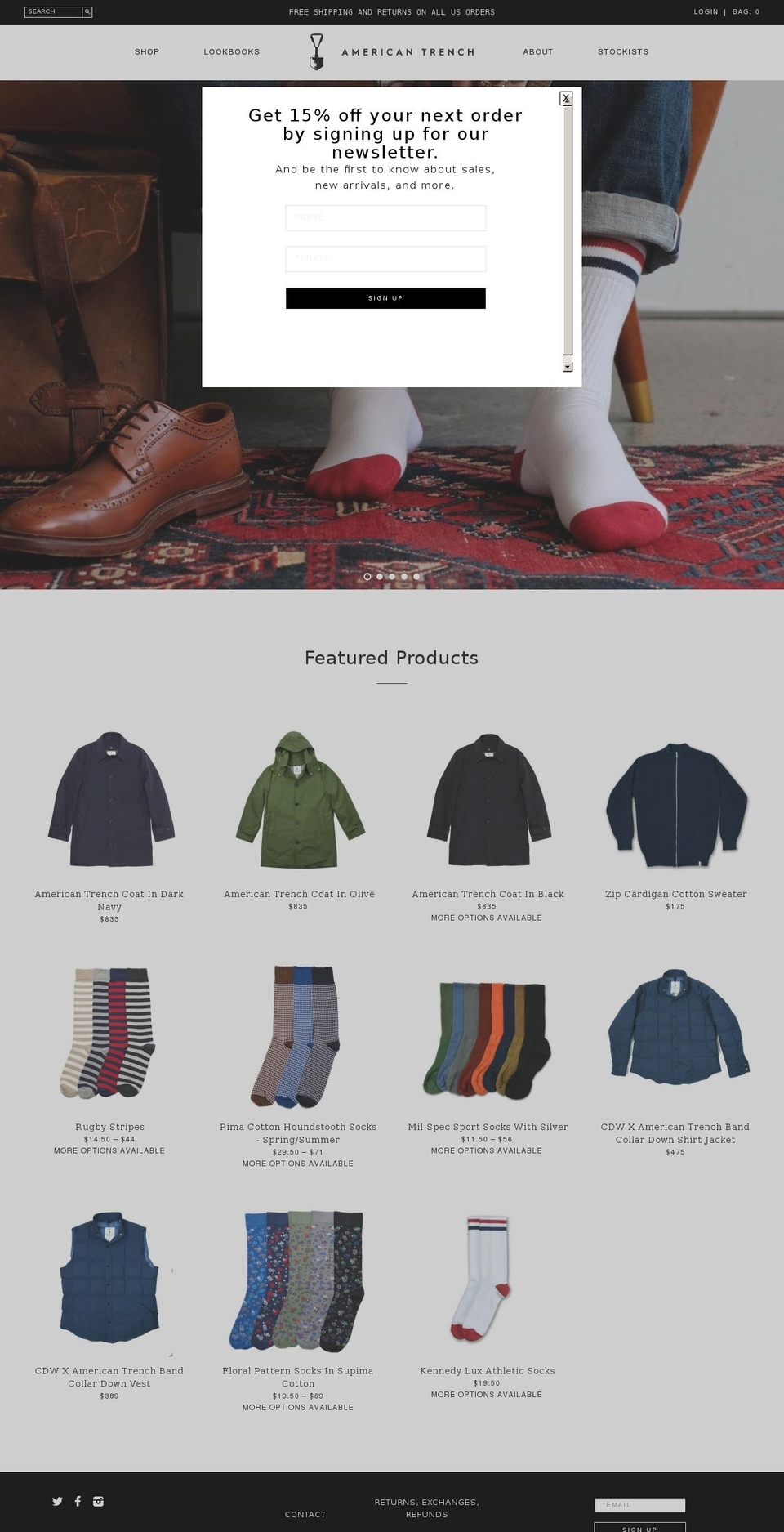 americantrench.com shopify website screenshot