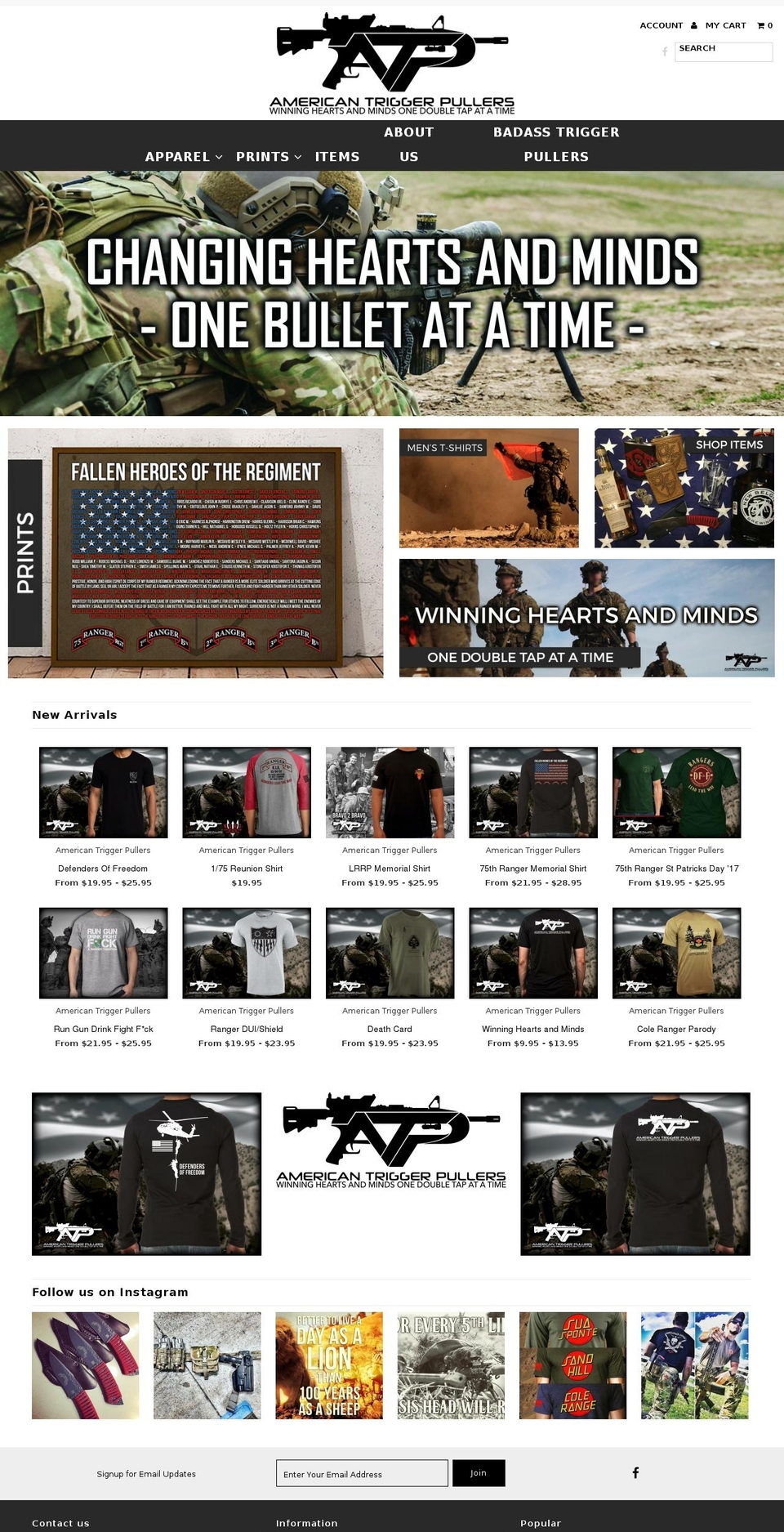 americantriggerpullers.com shopify website screenshot