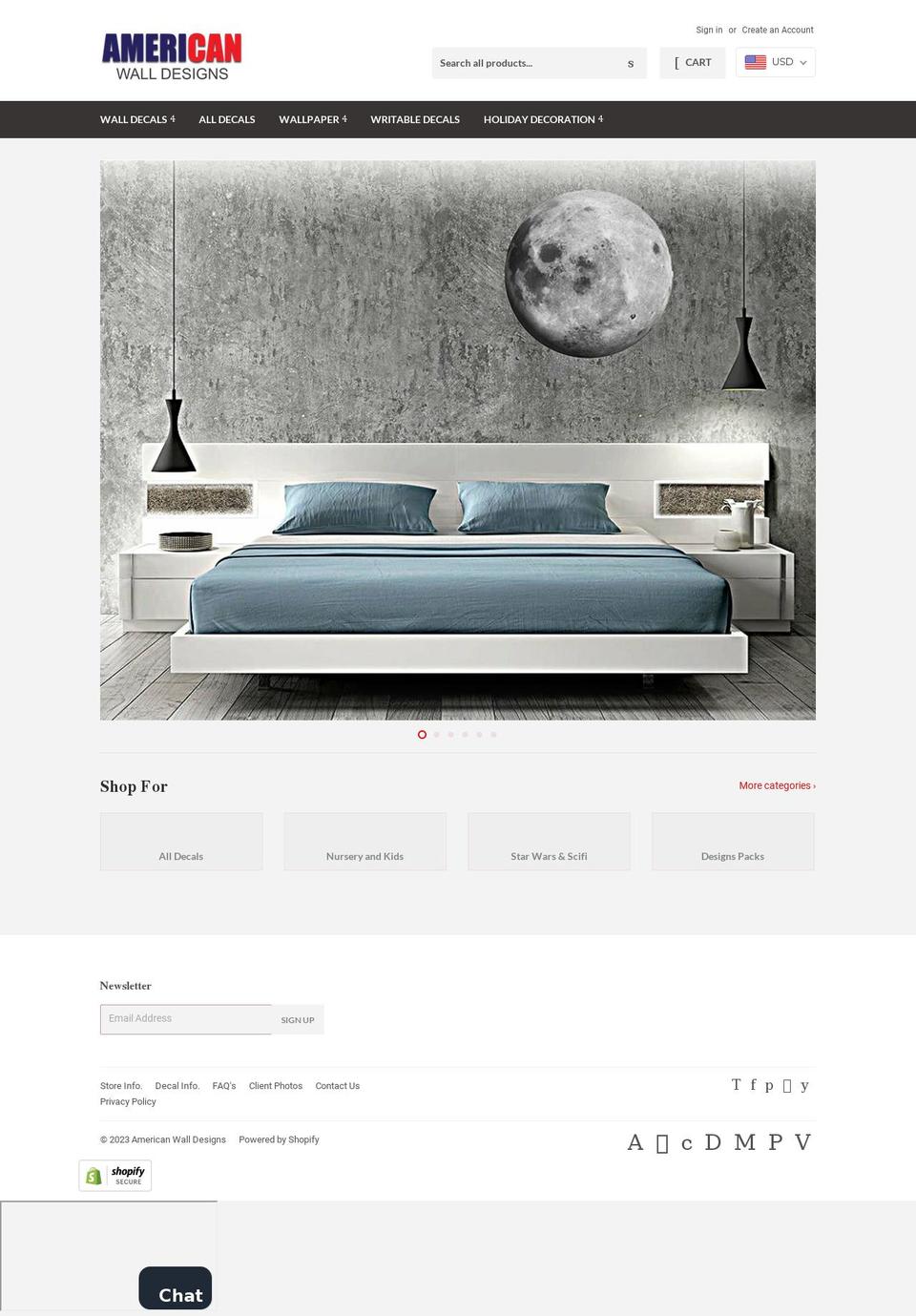 americanwalldesigns.com shopify website screenshot