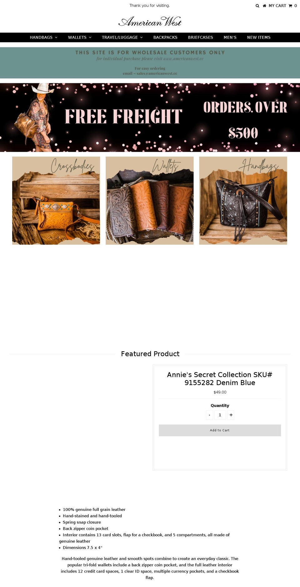 americanwestdirect.com shopify website screenshot