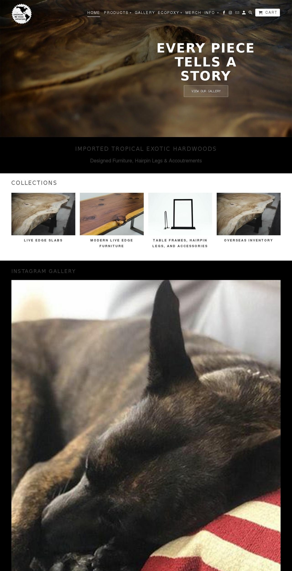 americanwoodimporters.com shopify website screenshot