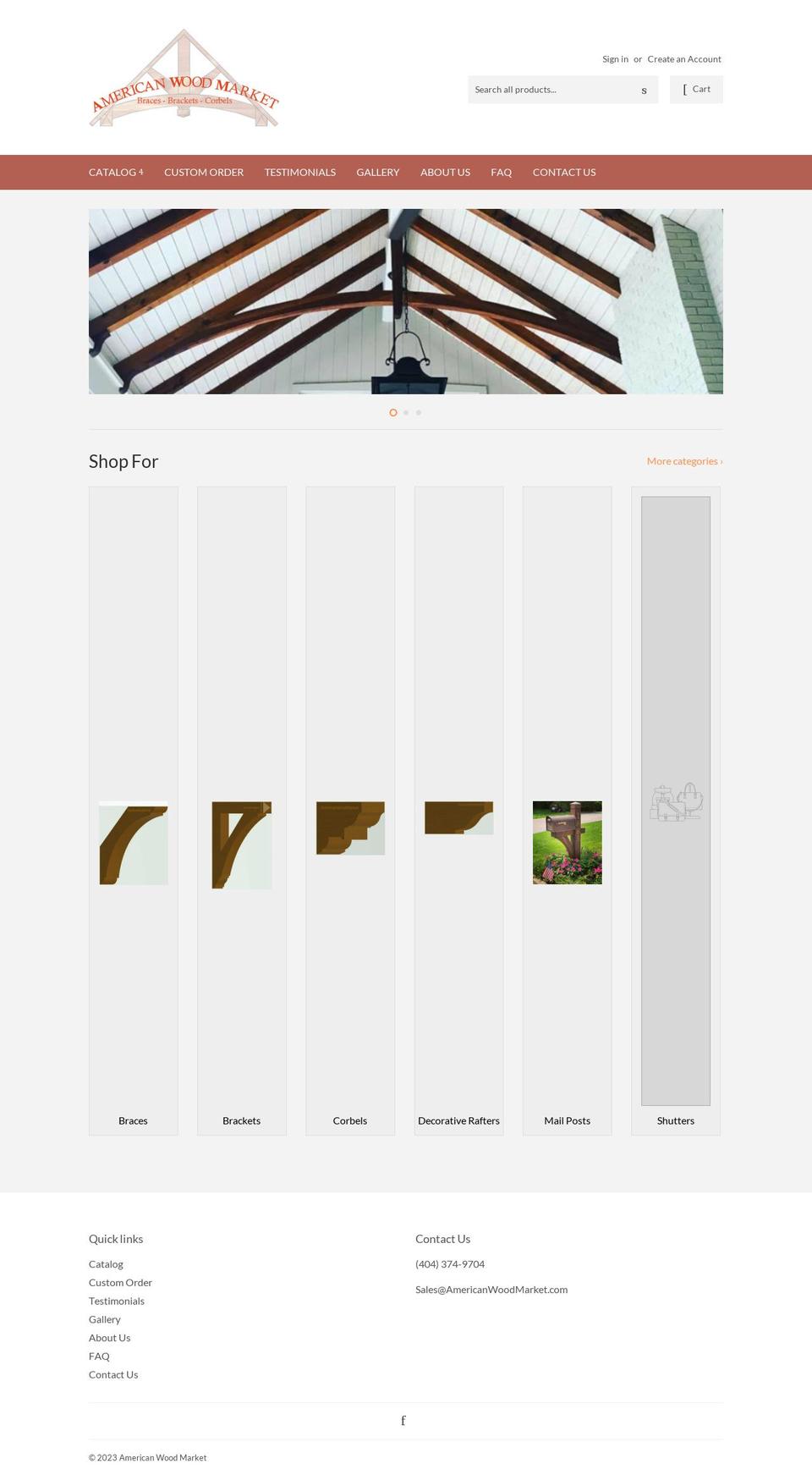 americanwoodmarket.com — Shopify storefront screenshot