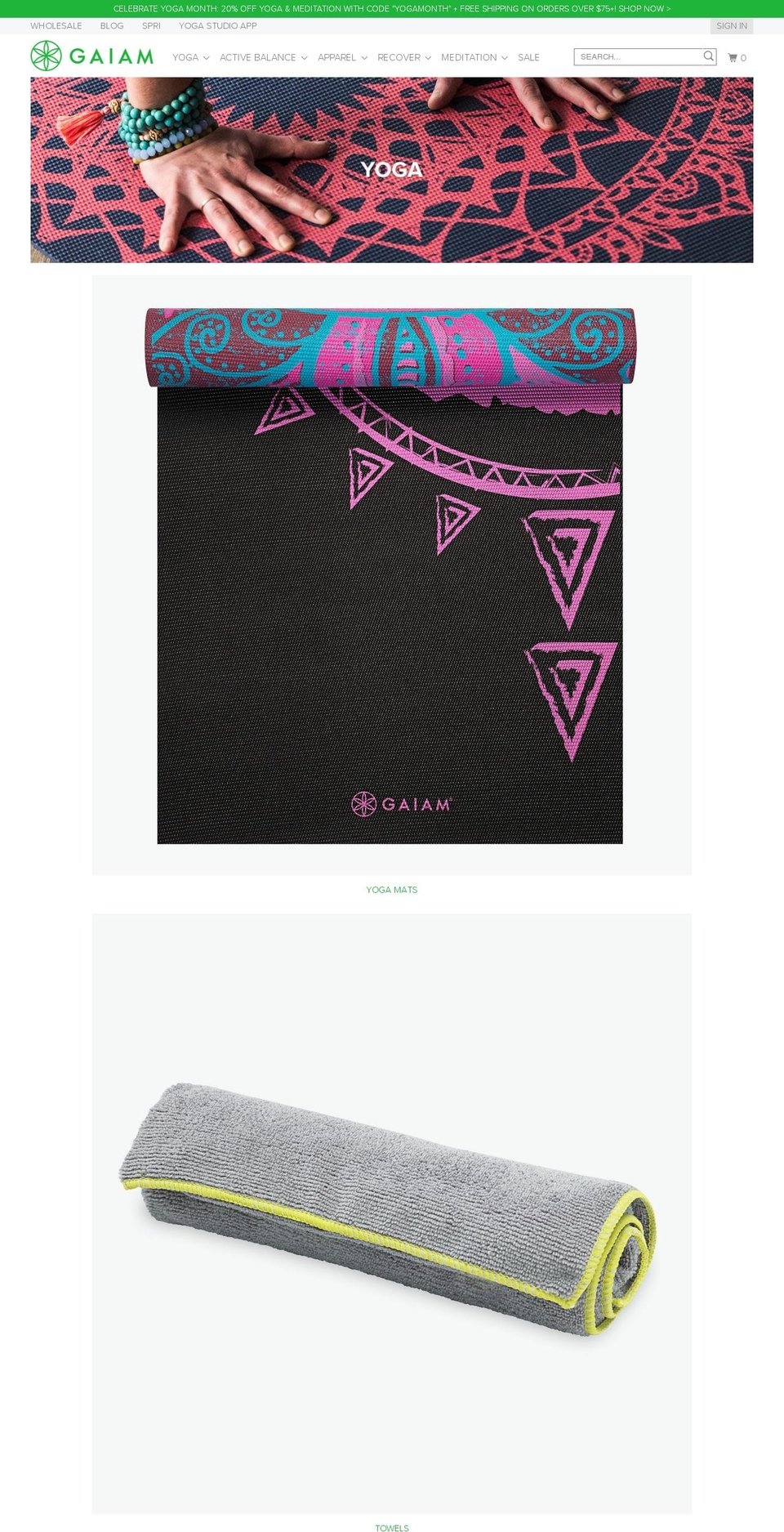 americanyoga.com shopify website screenshot